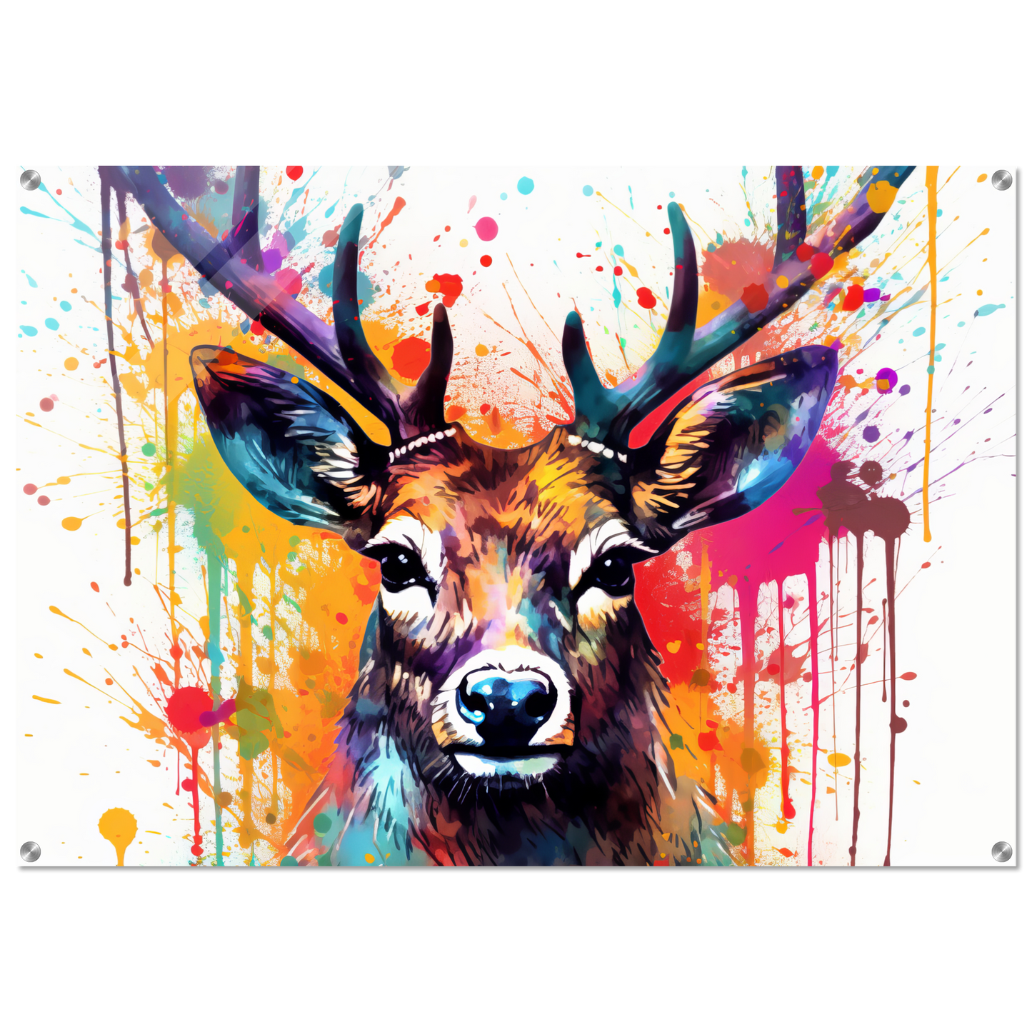 Roe deer stags pop art (WILD48)