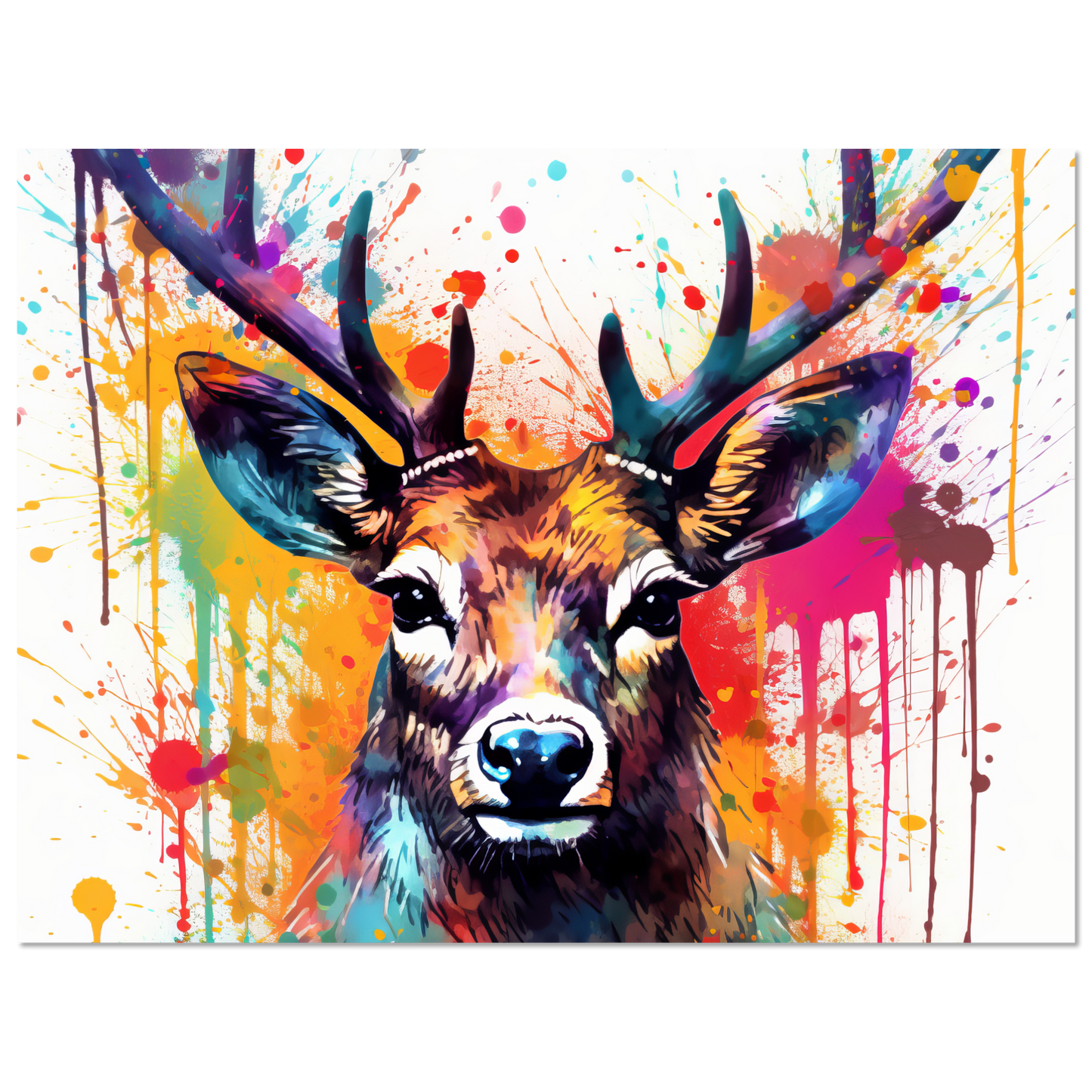 Roe deer stags pop art (WILD48)