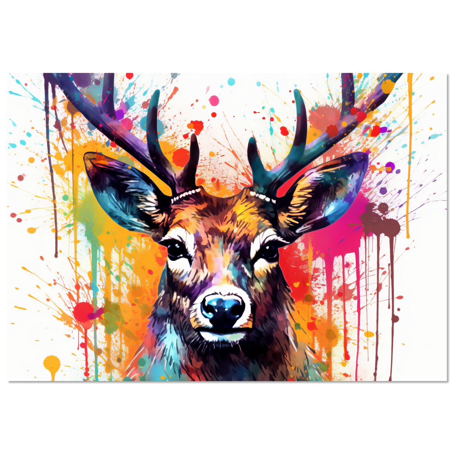 Roe deer stags pop art (WILD48)