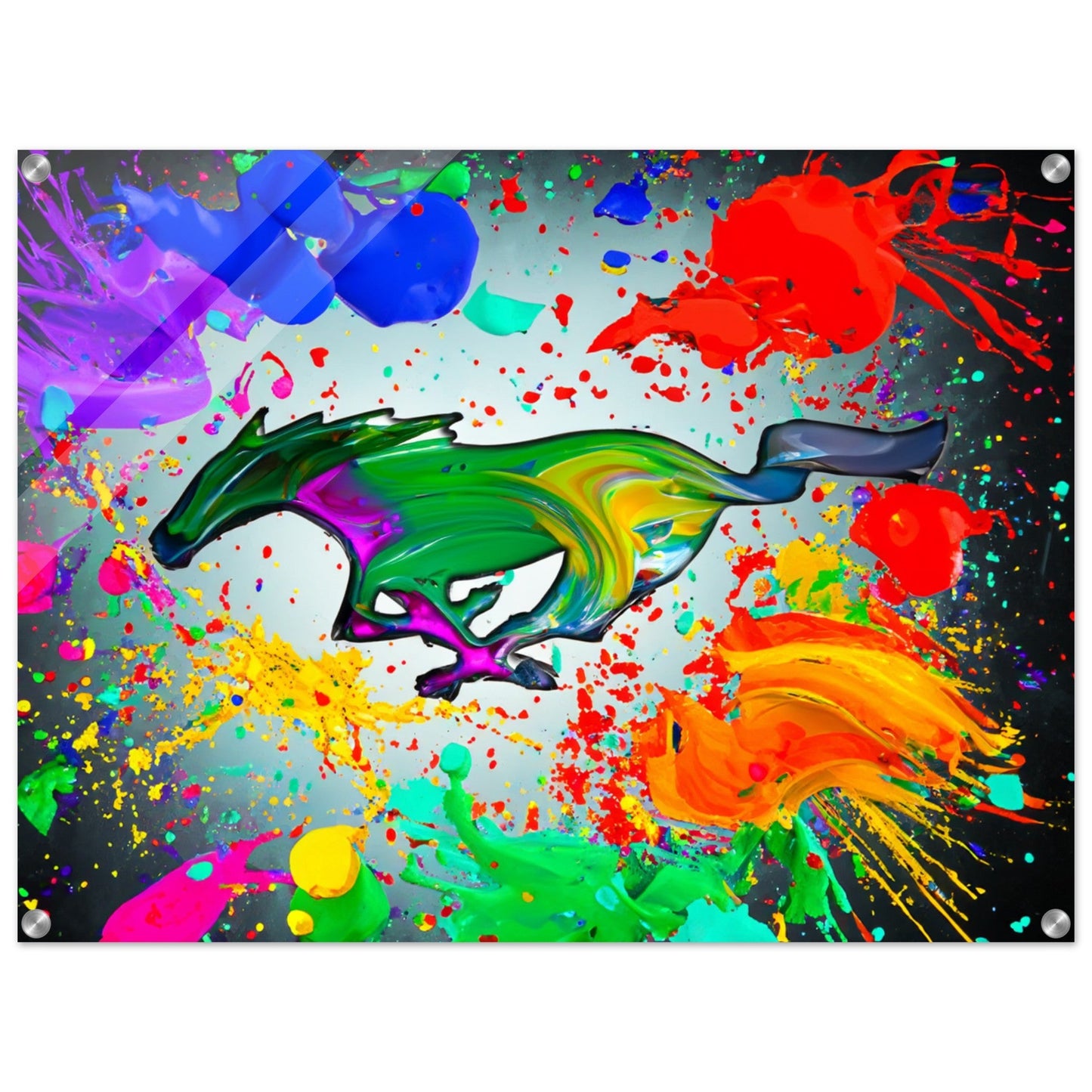 Ford Mustang Running Pony Logo Emblem Pop-Art (MUSTANG21)