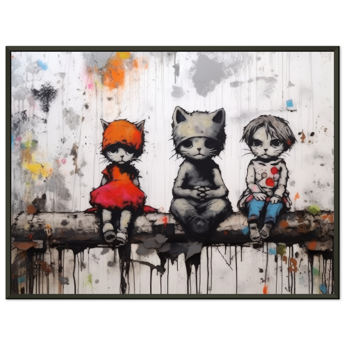 Katzen Kinder - Banksy Street-Art Style (STREET05)
