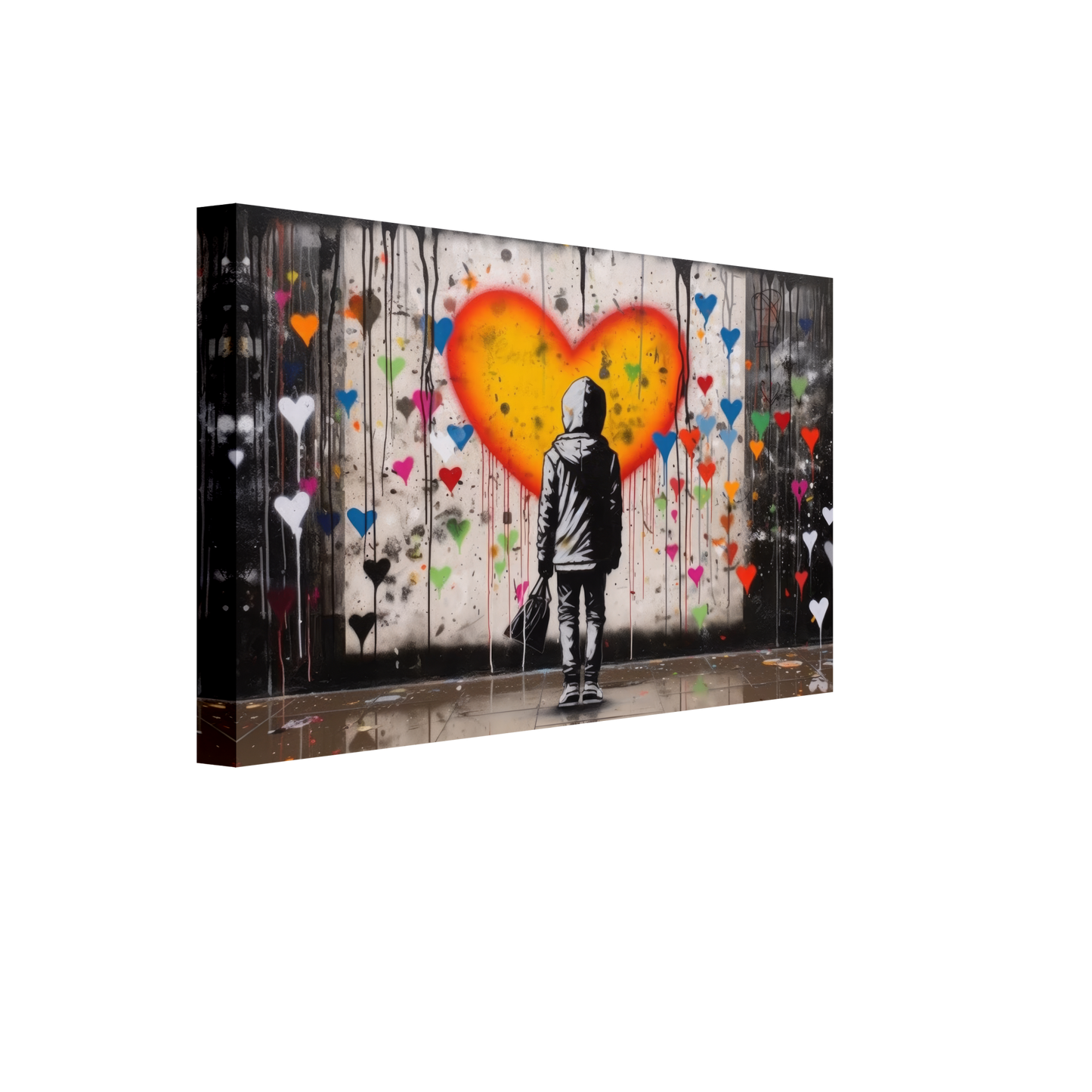Kind vor Herzen - Banksy Street-Art Style (STREET28)
