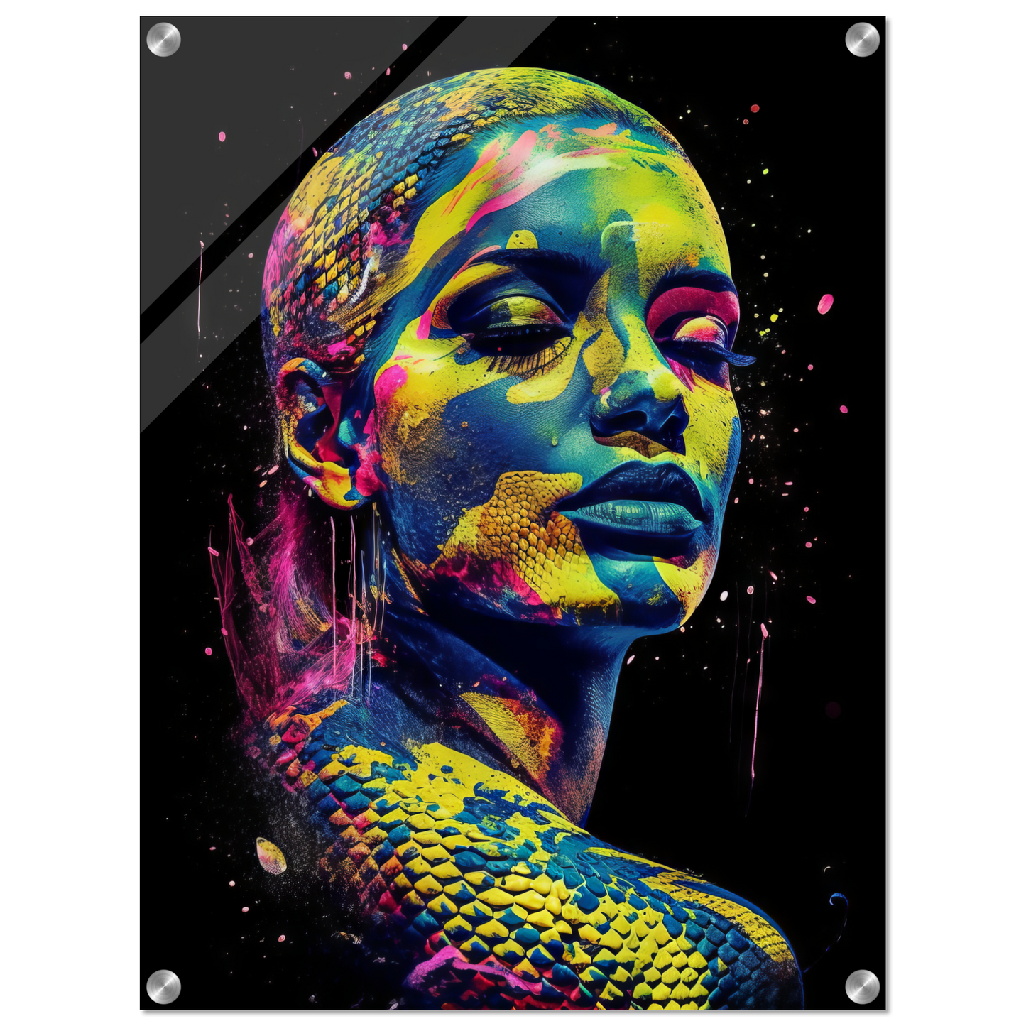 Woman shed snake pop art (POP40)