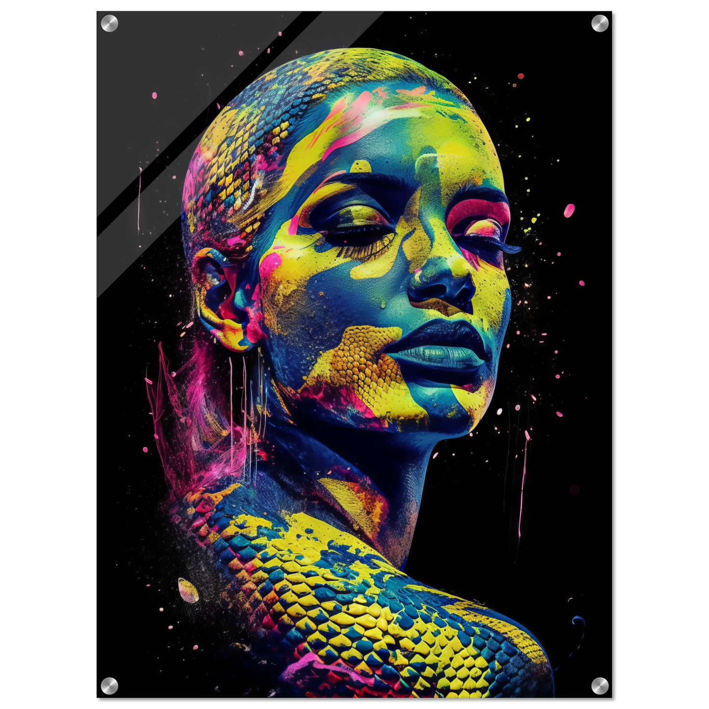 Woman shed snake pop art (POP40)