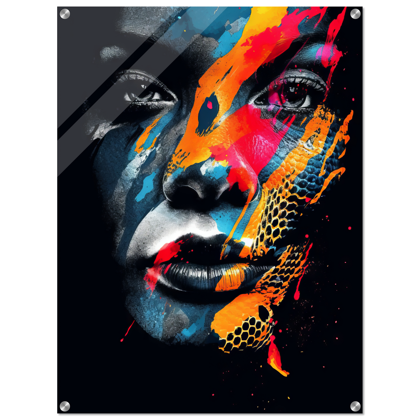 Woman shed snake pop art (POP39)
