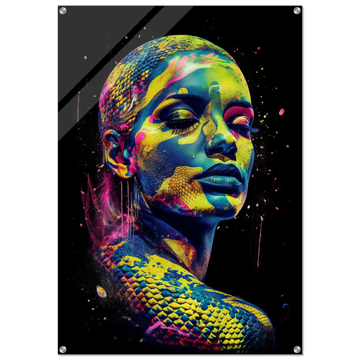 Woman shed snake pop art (POP40)