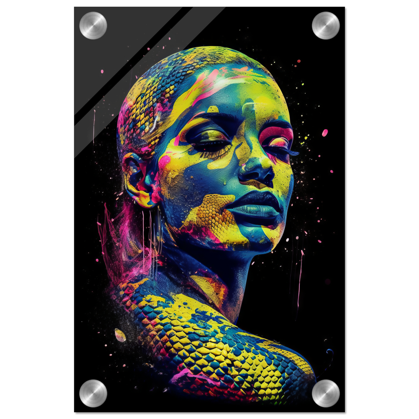 Woman shed snake pop art (POP40)