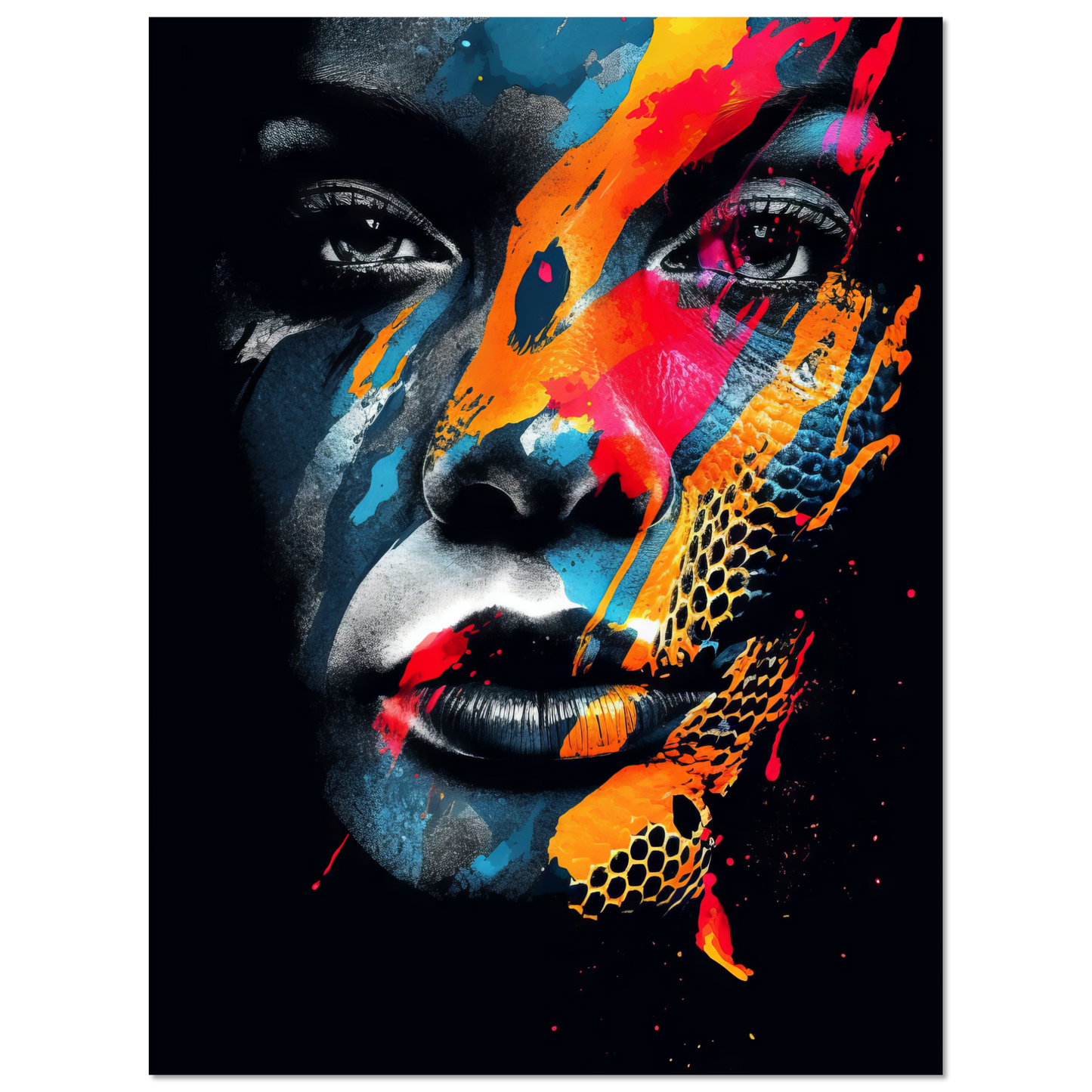 Woman shed snake pop art (POP39)