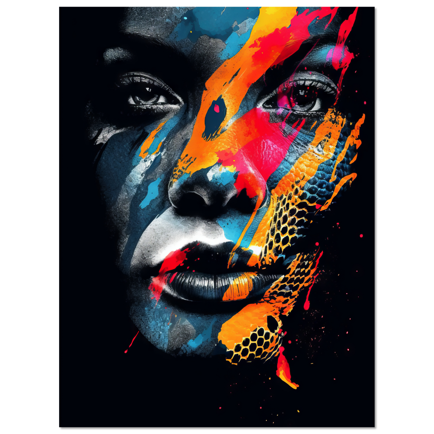Woman shed snake pop art (POP39)