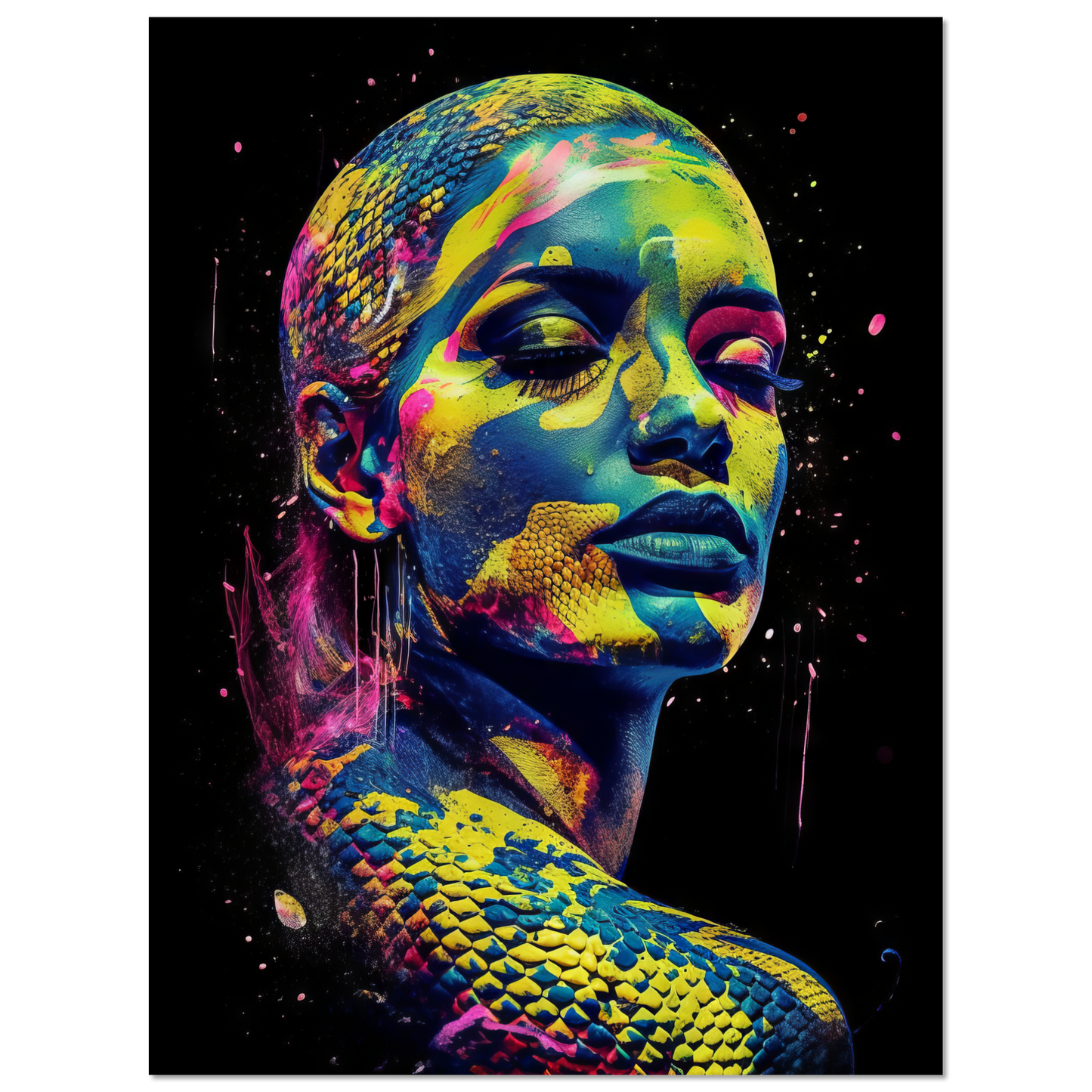Woman shed snake pop art (POP40)