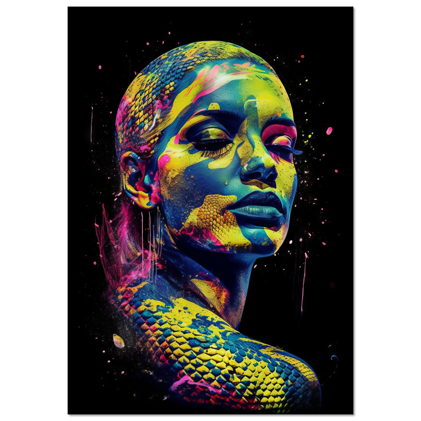 Woman shed snake pop art (POP40)