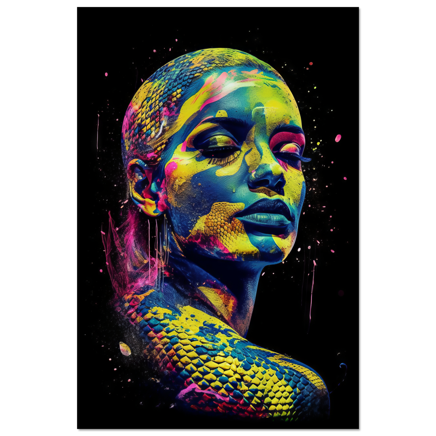 Woman shed snake pop art (POP40)