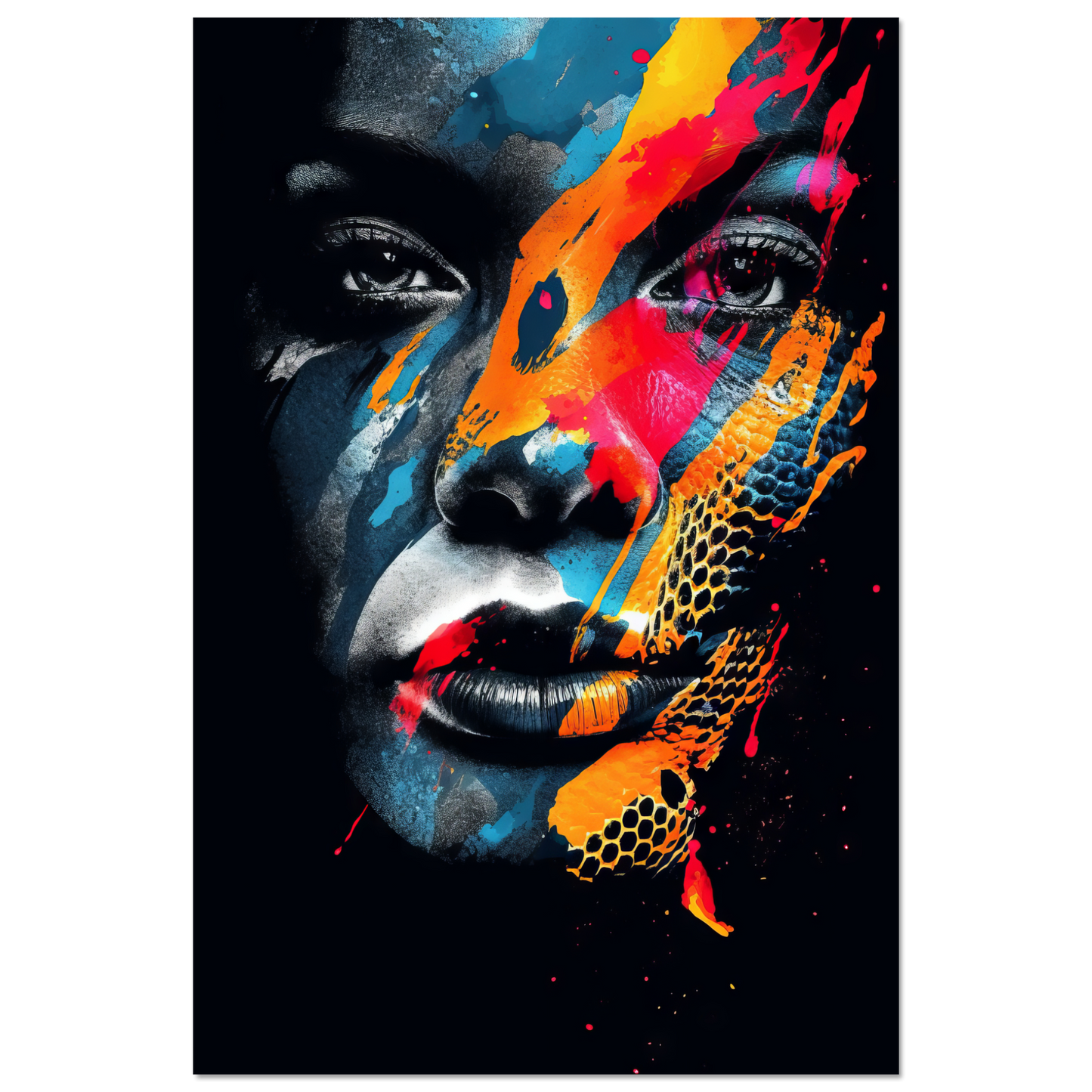 Woman shed snake pop art (POP39)