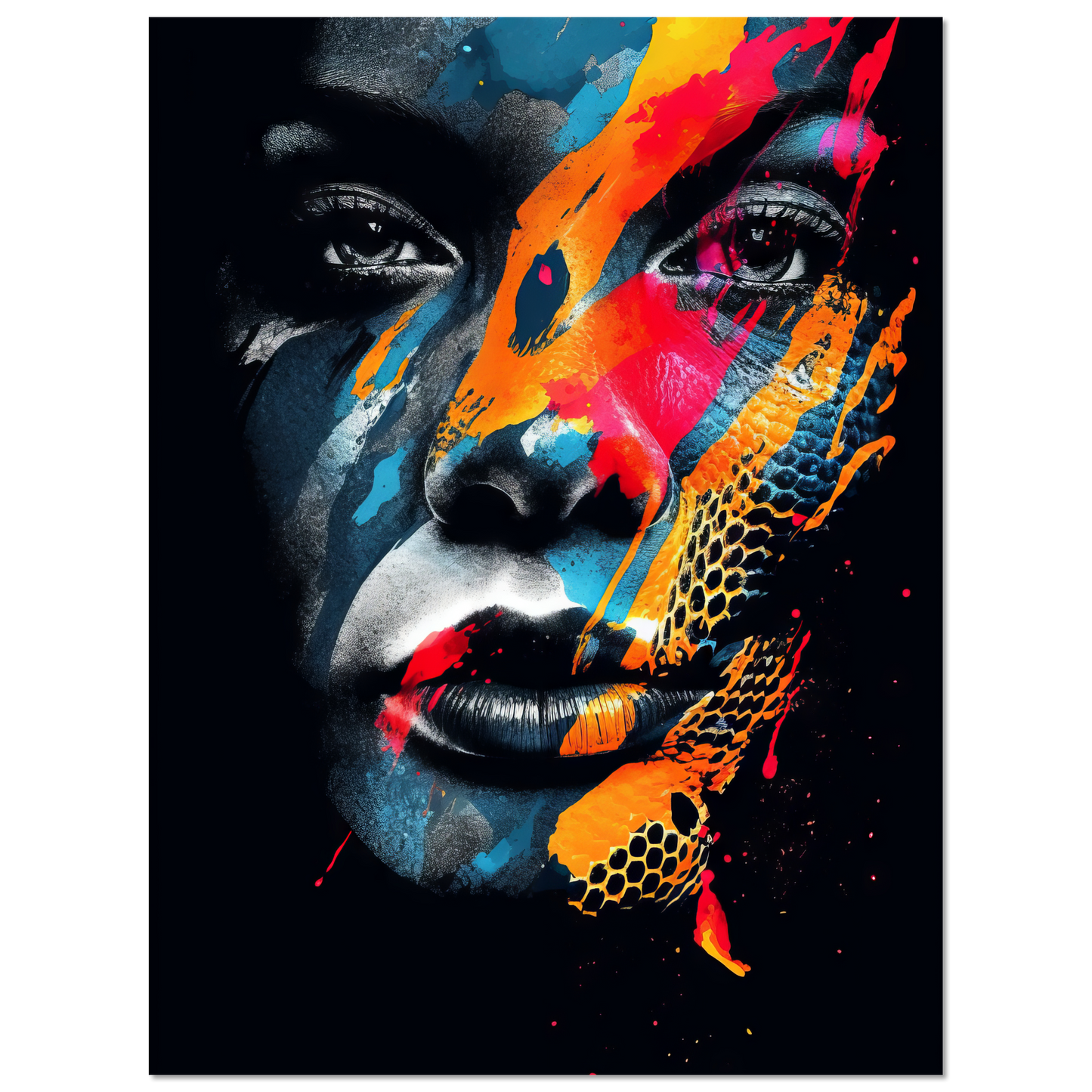 Woman shed snake pop art (POP39)