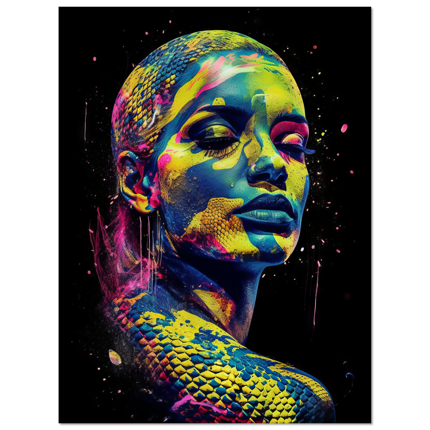 Woman shed snake pop art (POP40)