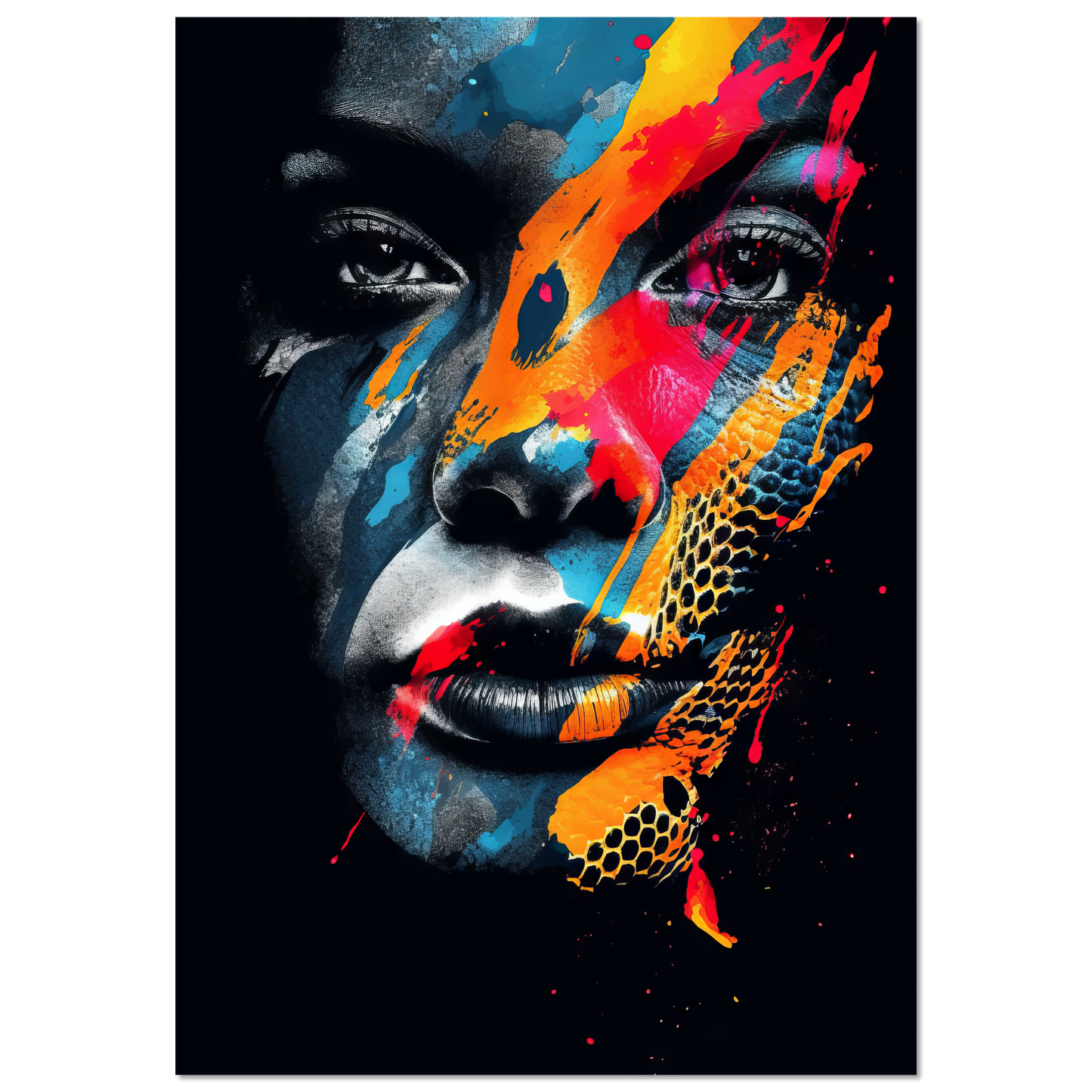 Woman shed snake pop art (POP39)