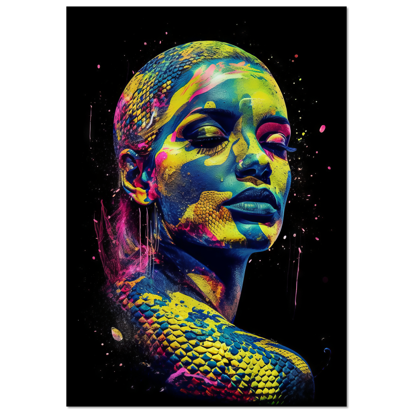 Woman shed snake pop art (POP40)