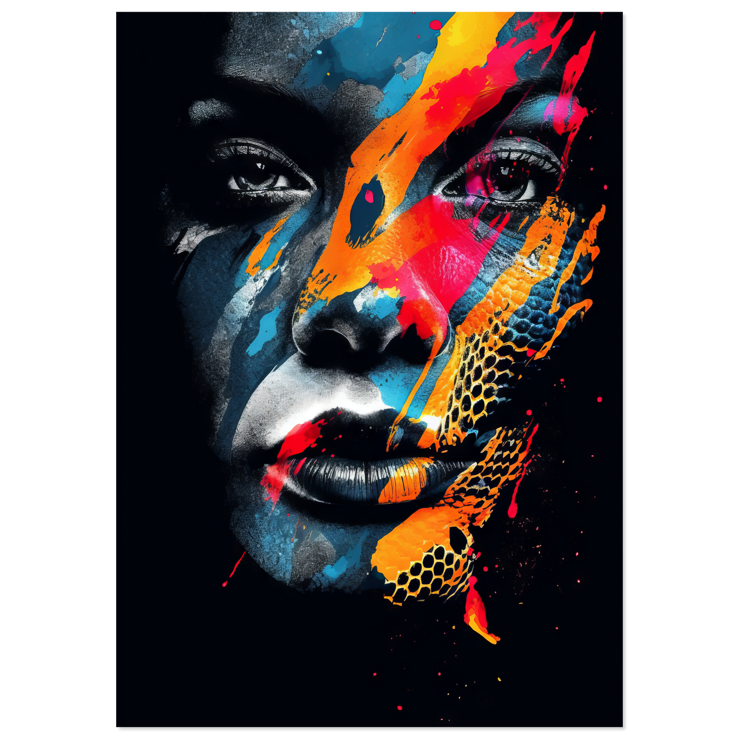 Woman shed snake pop art (POP39)