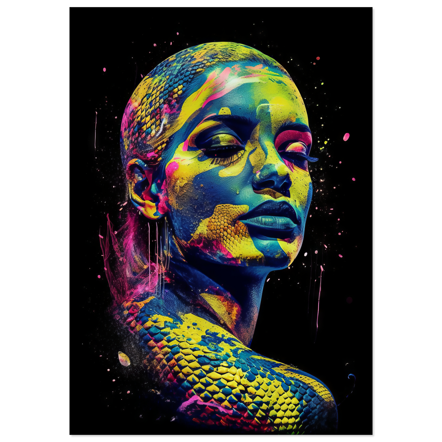 Woman shed snake pop art (POP40)