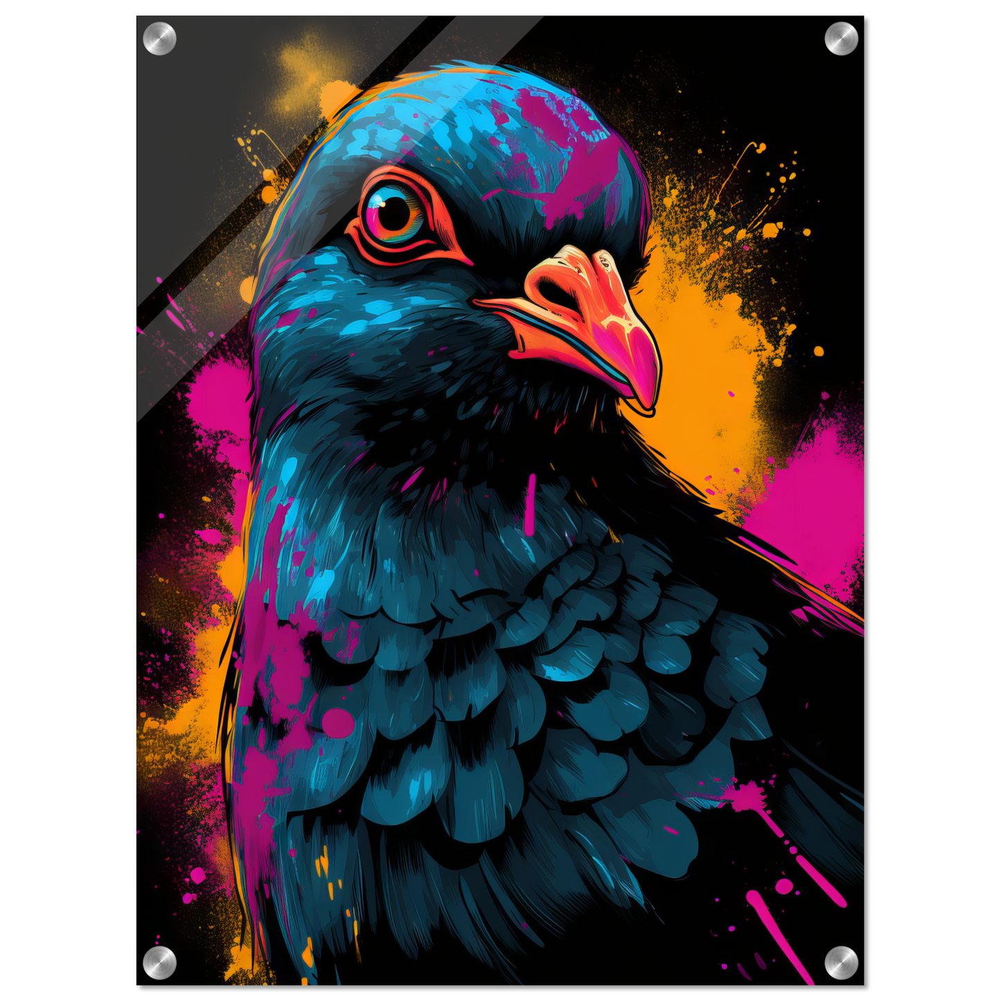 Vogel Taube Pop-Art (BIRD02)