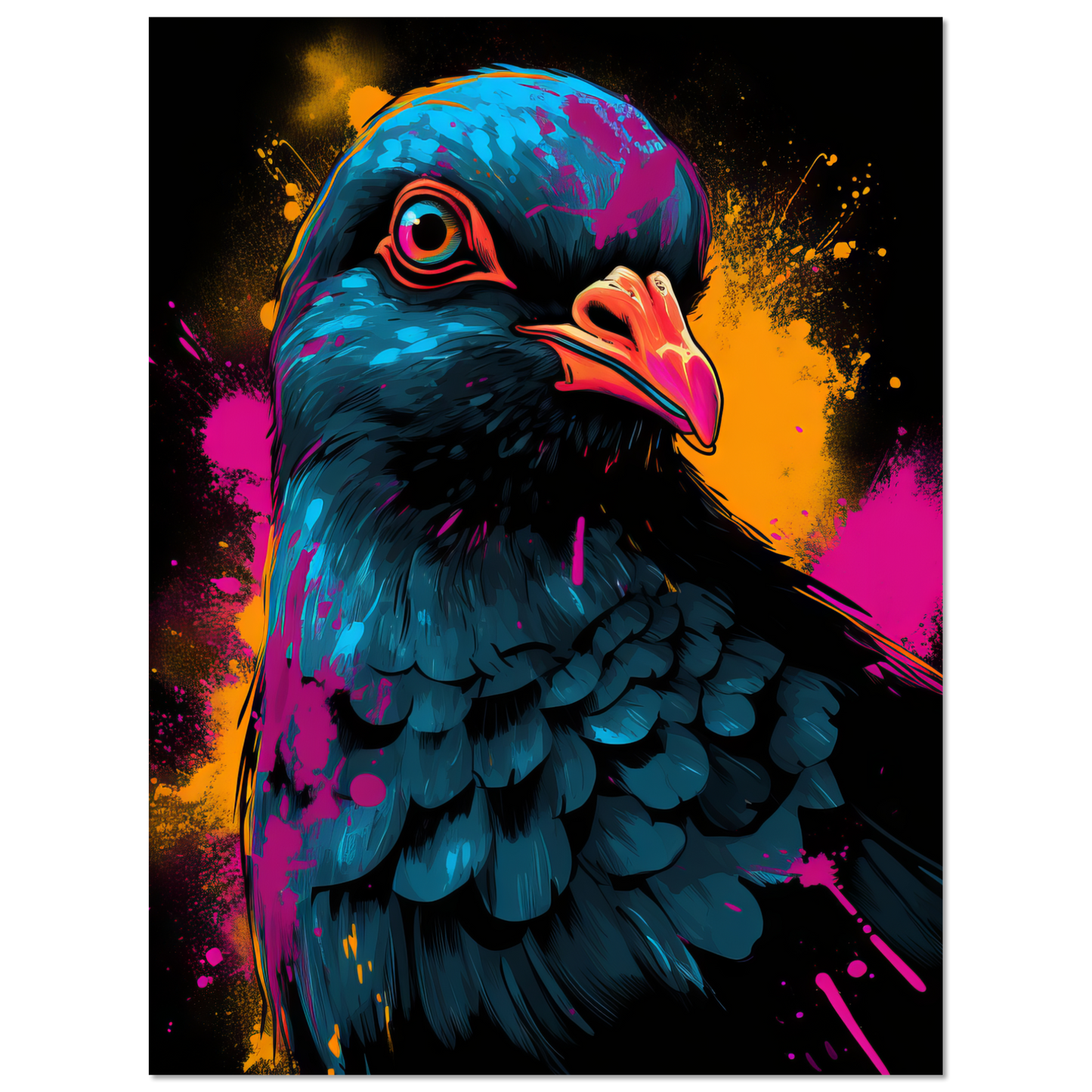 Vogel Taube Pop-Art (BIRD02)