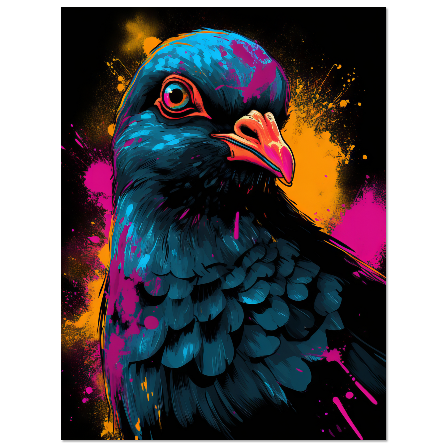 Vogel Taube Pop-Art (BIRD02)