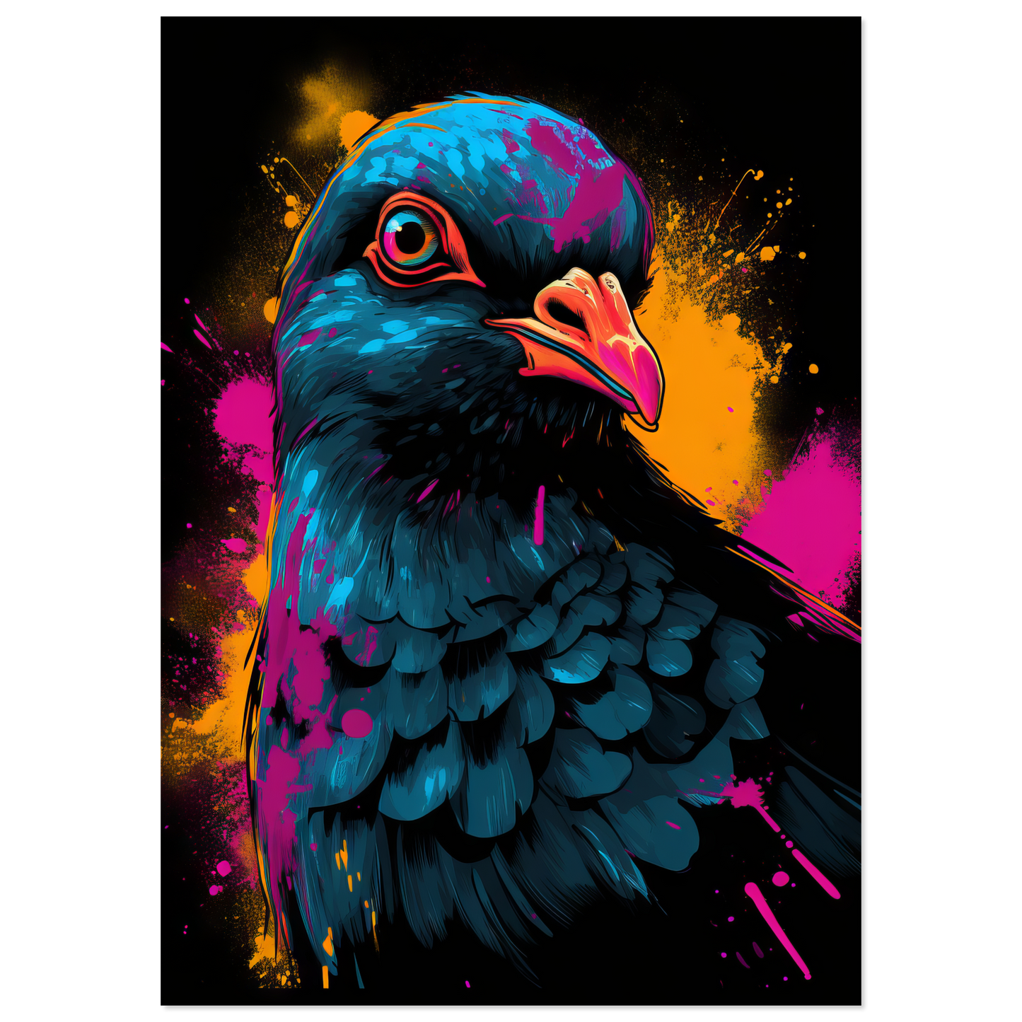 Vogel Taube Pop-Art (BIRD02)