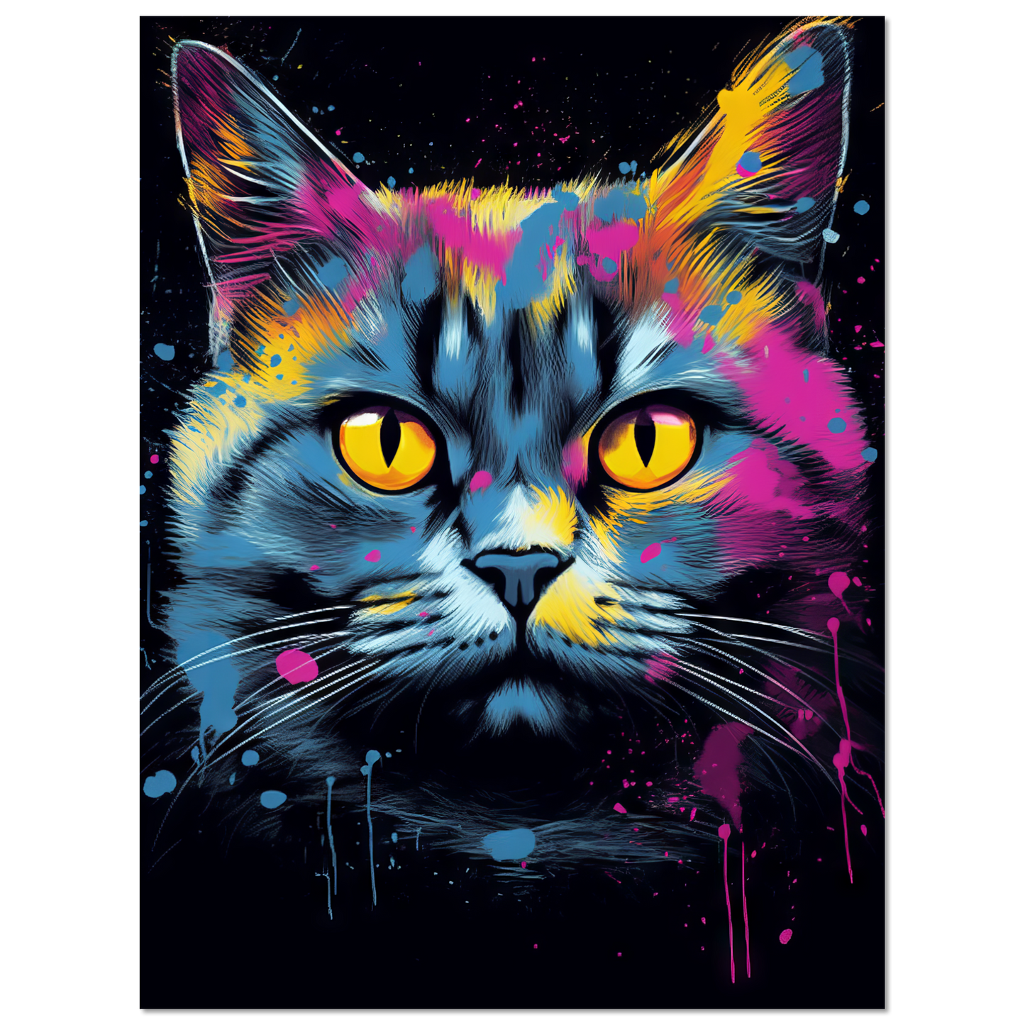 Katze Britisch Kurzhaar (BKH) Pop-Art (CAT18)