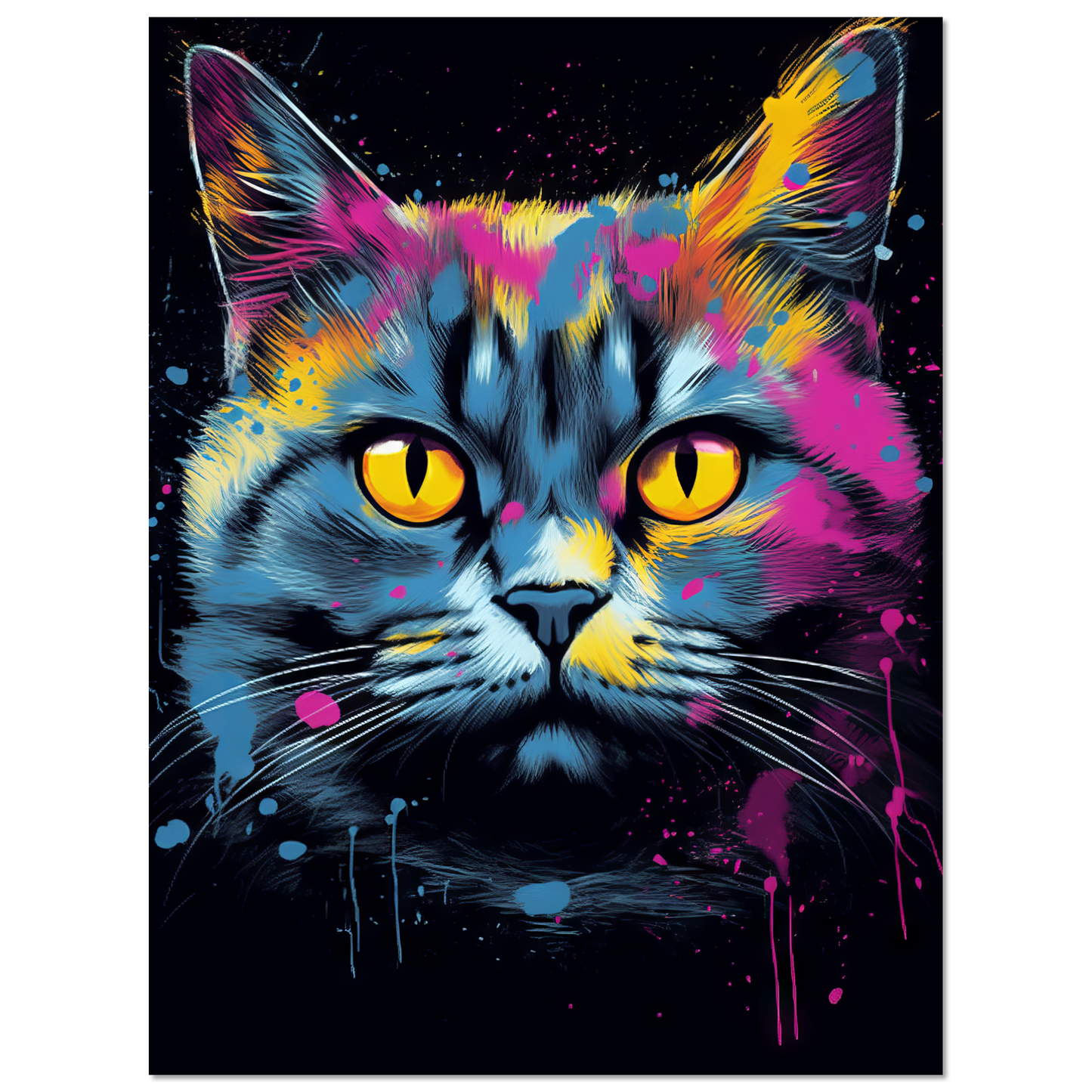 Katze Britisch Kurzhaar (BKH) Pop-Art (CAT18)