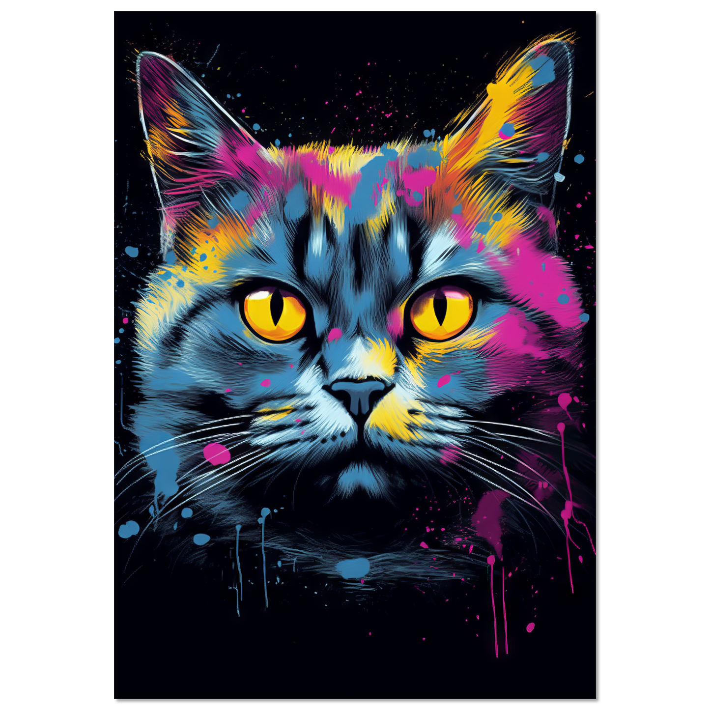 Katze Britisch Kurzhaar (BKH) Pop-Art (CAT18)