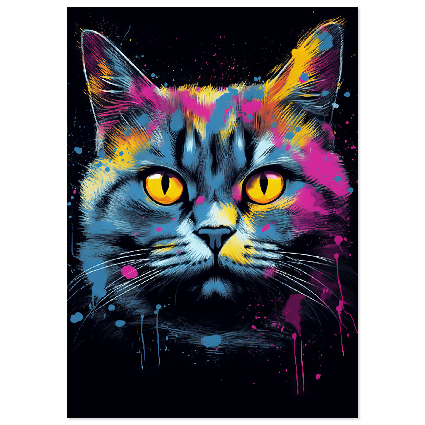 Katze Britisch Kurzhaar (BKH) Pop-Art (CAT18)