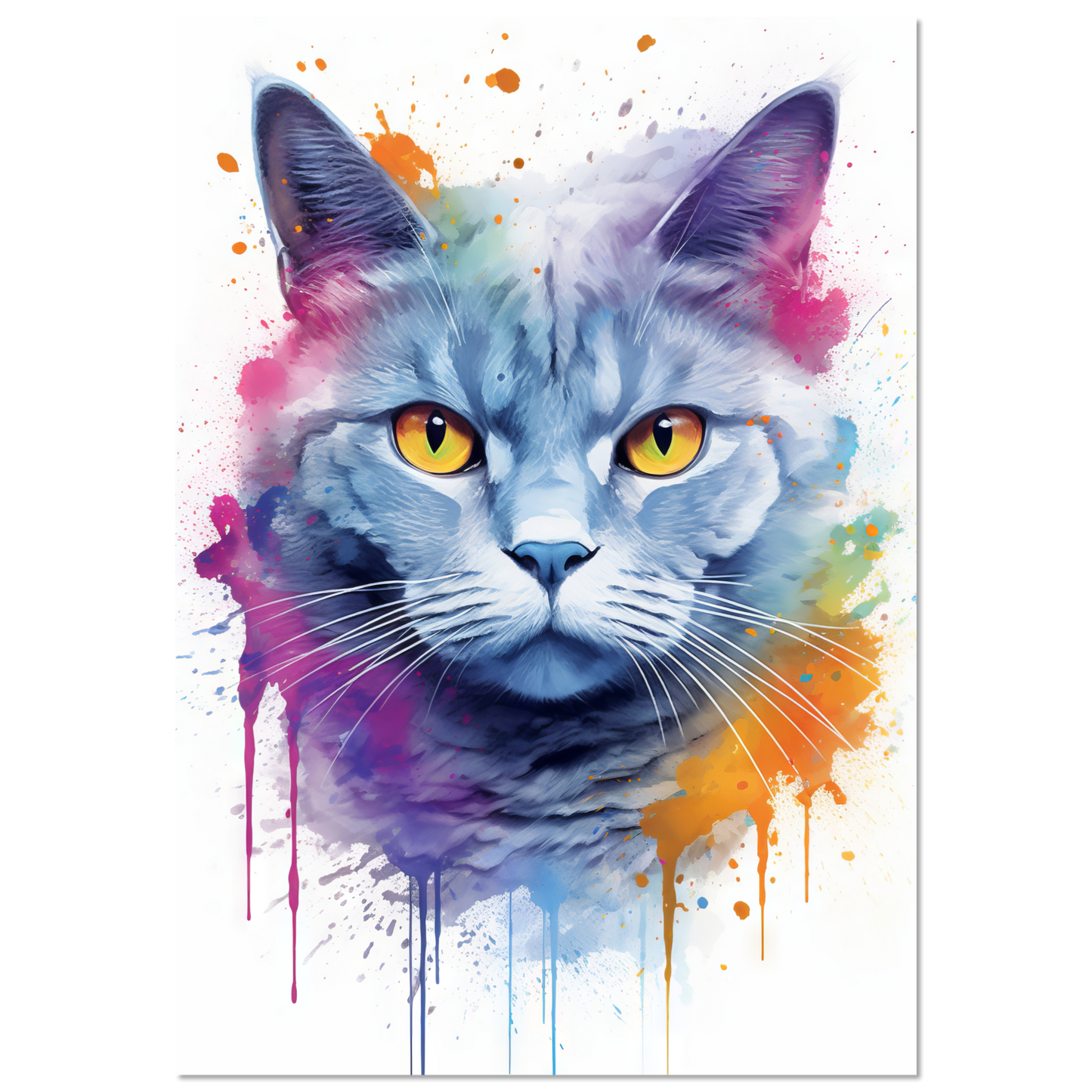 Katze Britisch Kurzhaar (BKH) Pop-Art (CAT21)