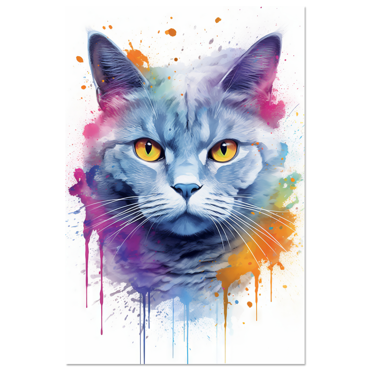Katze Britisch Kurzhaar (BKH) Pop-Art (CAT21)