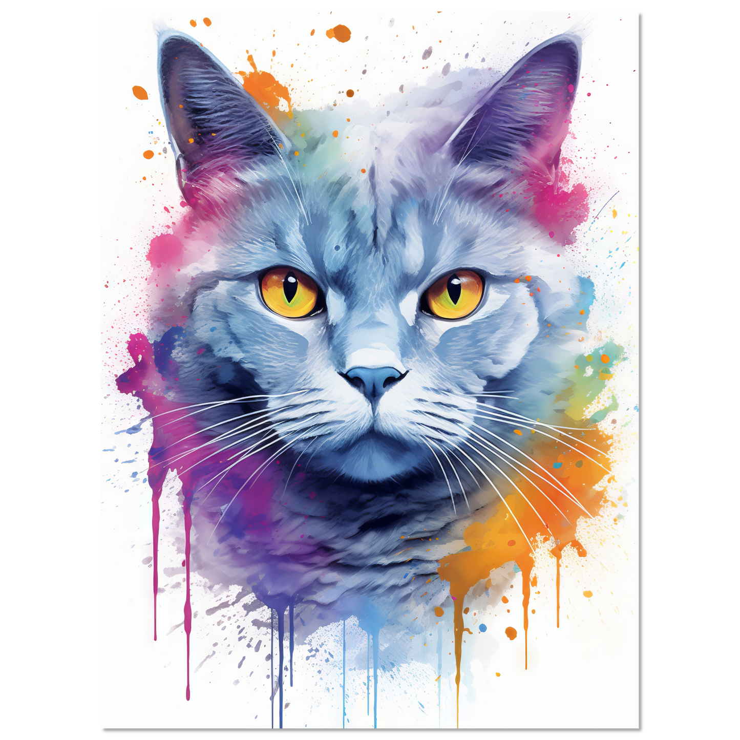 Katze Britisch Kurzhaar (BKH) Pop-Art (CAT21)