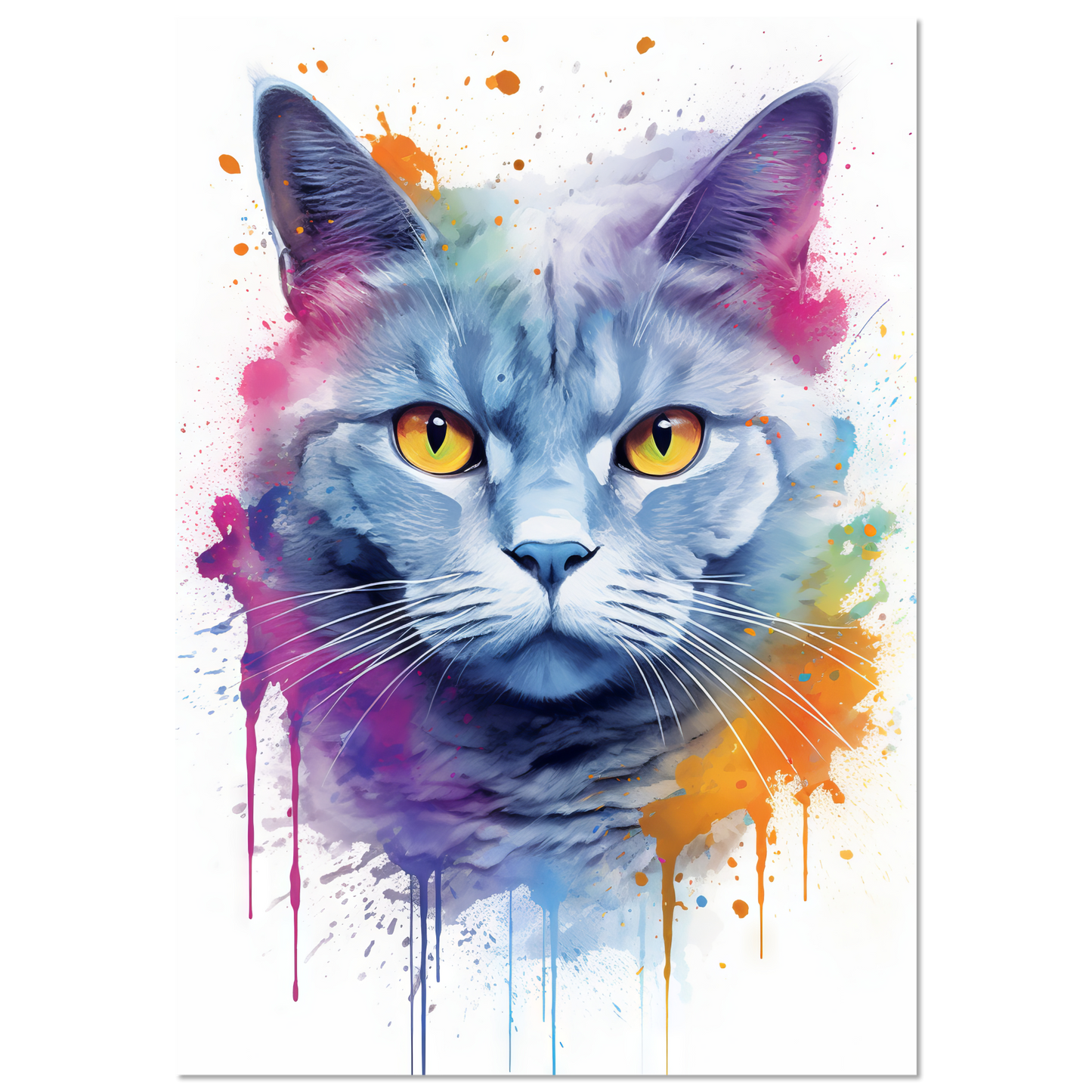 Katze Britisch Kurzhaar (BKH) Pop-Art (CAT21)