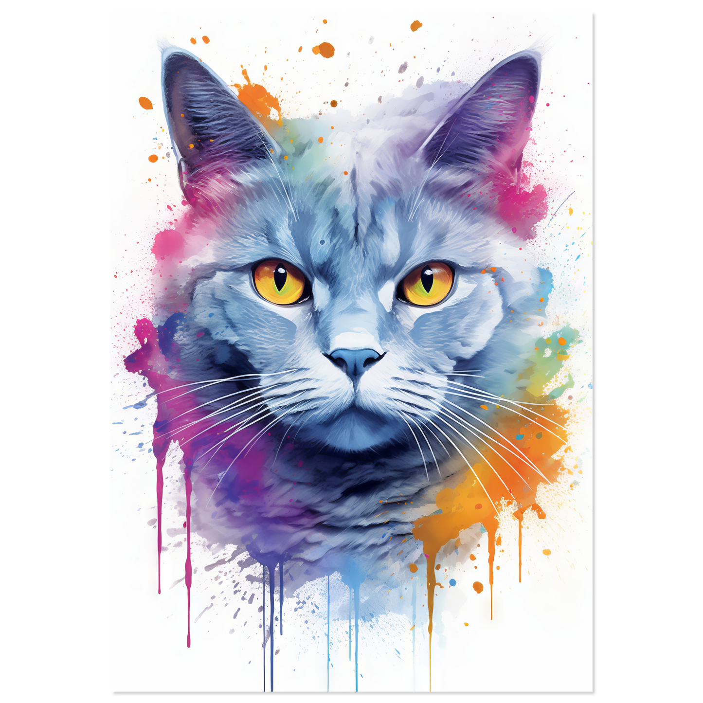 Katze Britisch Kurzhaar (BKH) Pop-Art (CAT21)