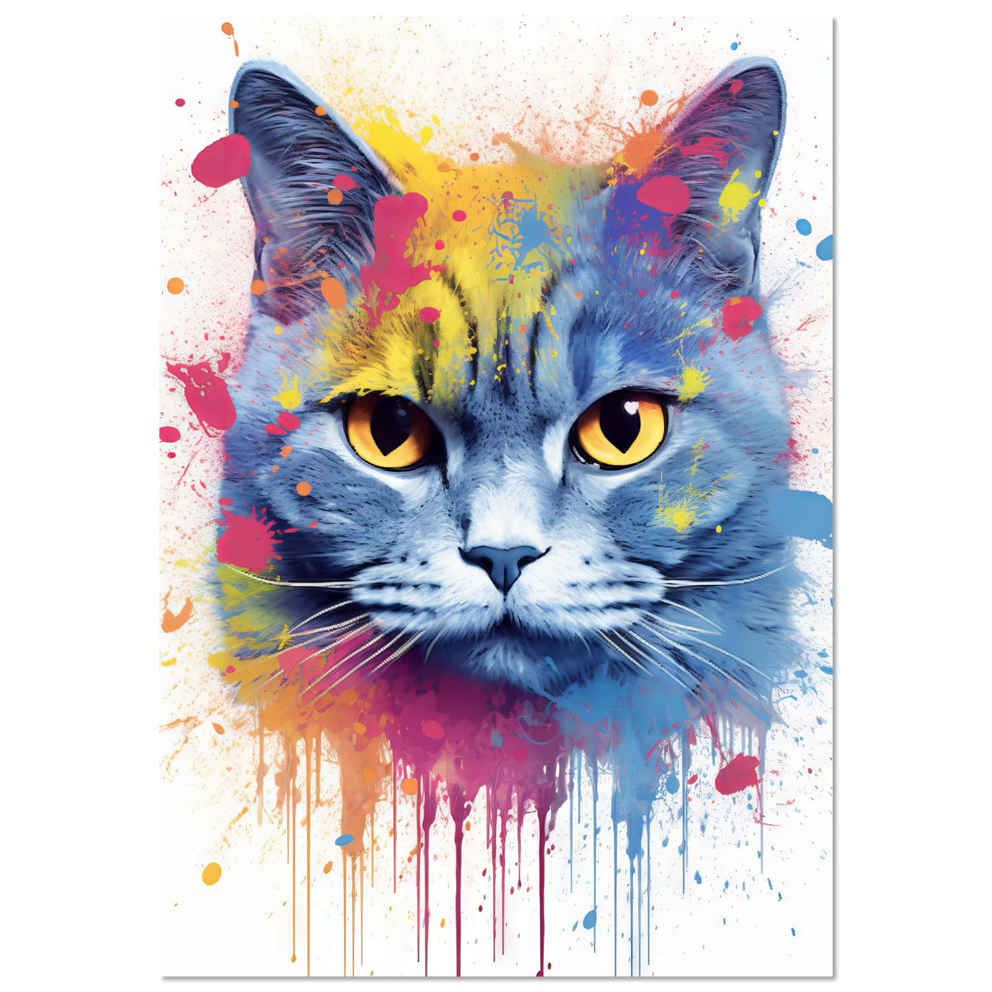 Katze Britisch Kurzhaar (BKH) Pop-Art (CAT22)