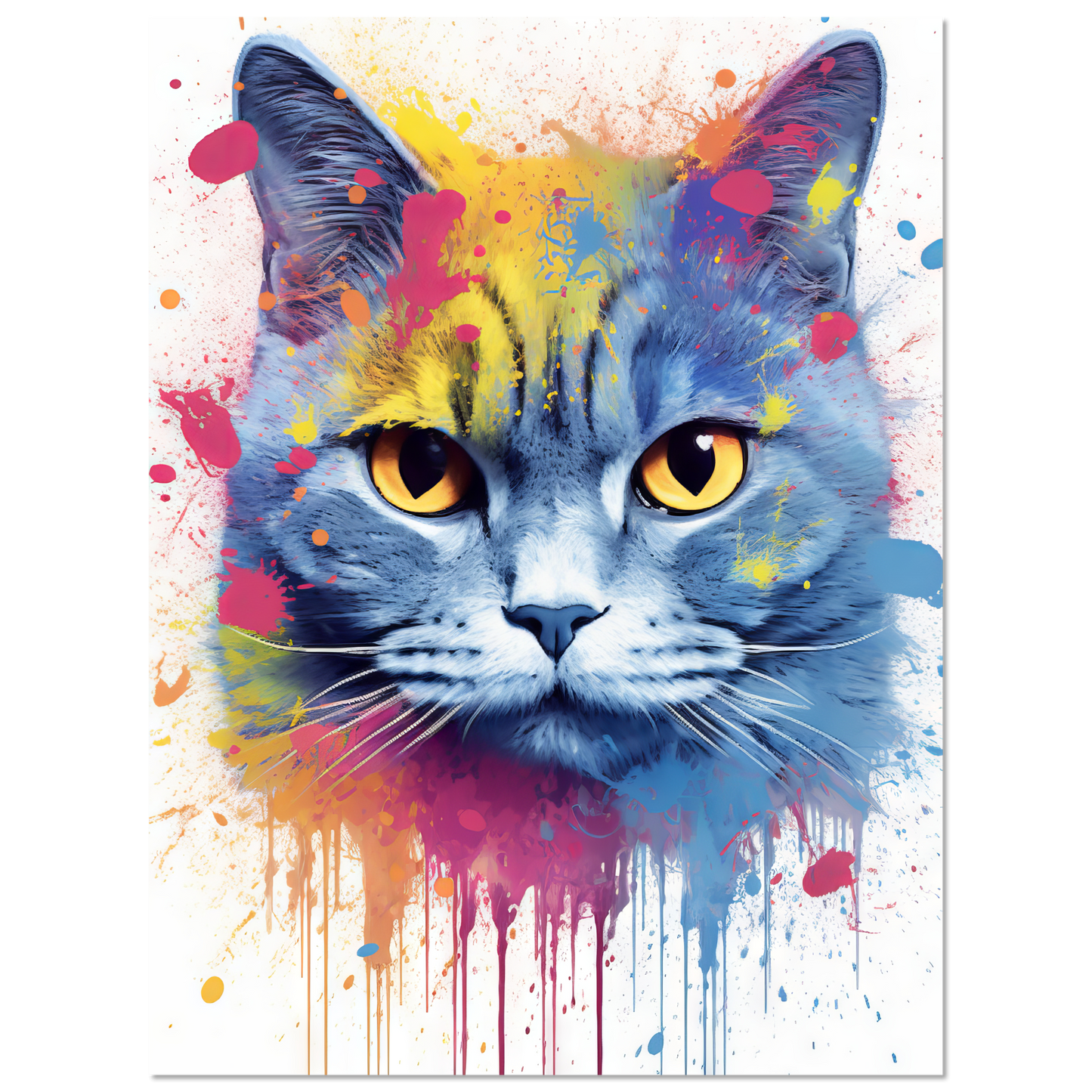 Katze Britisch Kurzhaar (BKH) Pop-Art (CAT22)