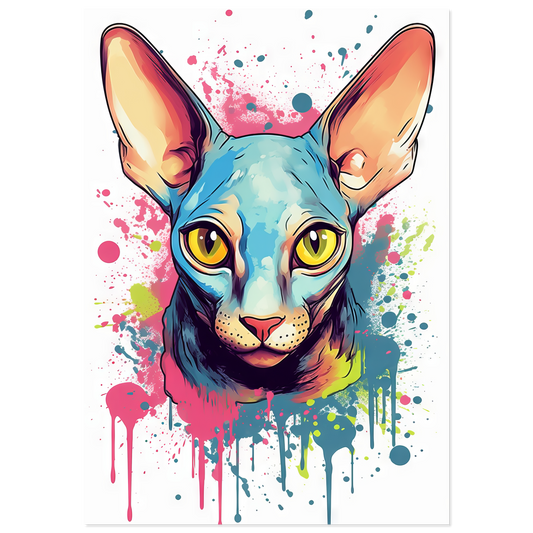 Katze Sphynx Pop-Art (CAT38)