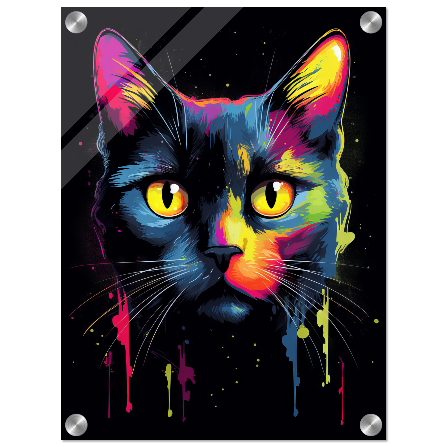 Katze Schwarz Pop-Art (CAT41)