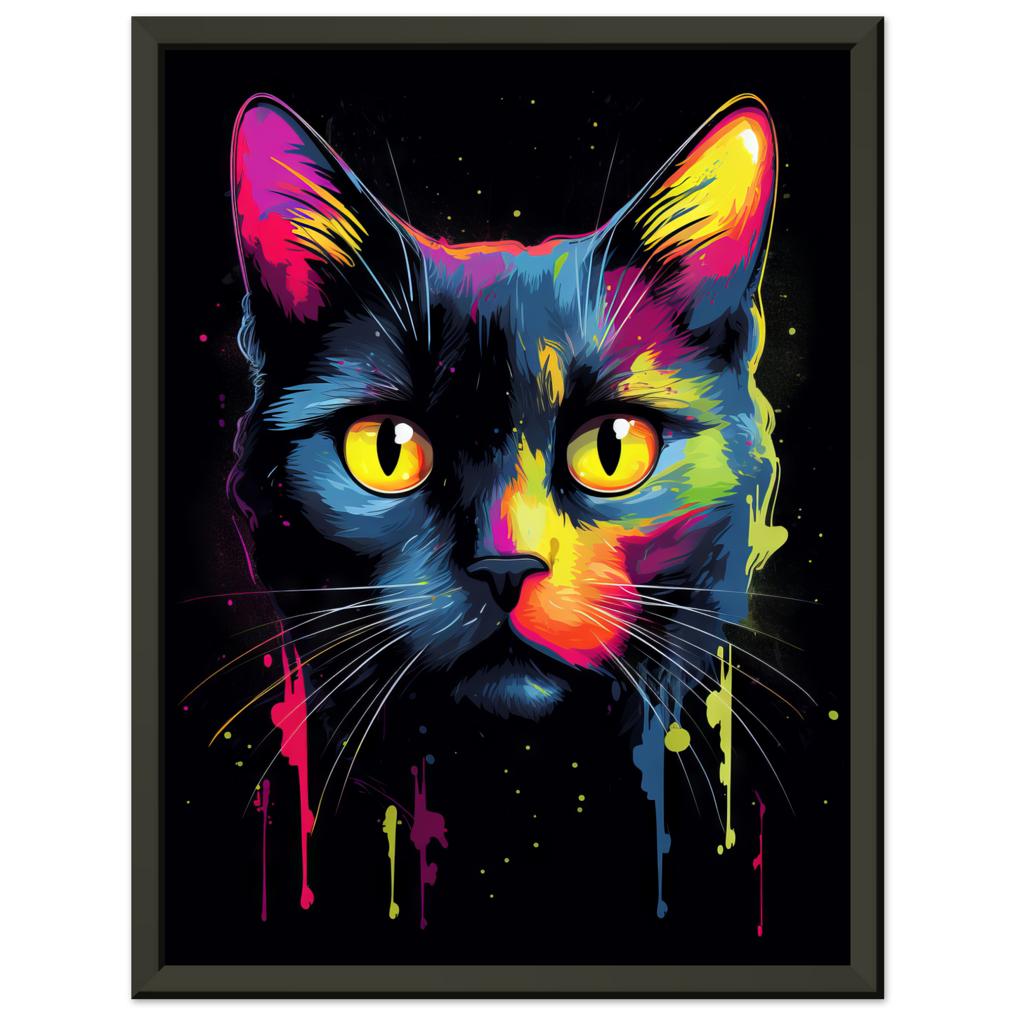 Katze Schwarz Pop-Art (CAT41)