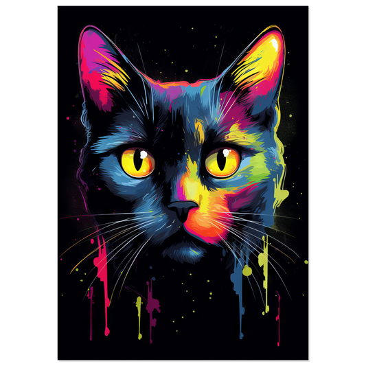 Katze Schwarz Pop-Art (CAT41)