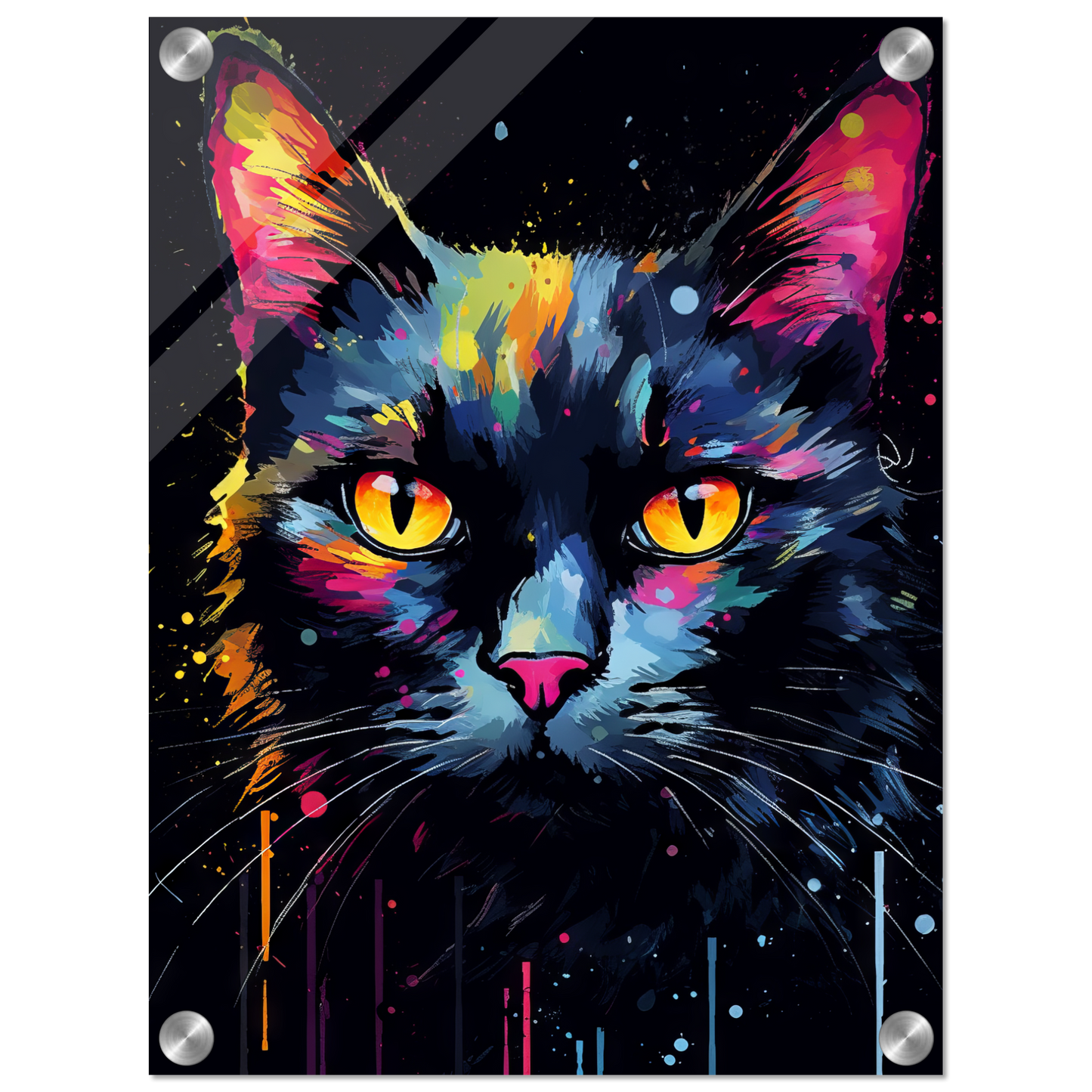 Katze Schwarz Pop-Art (CAT42)