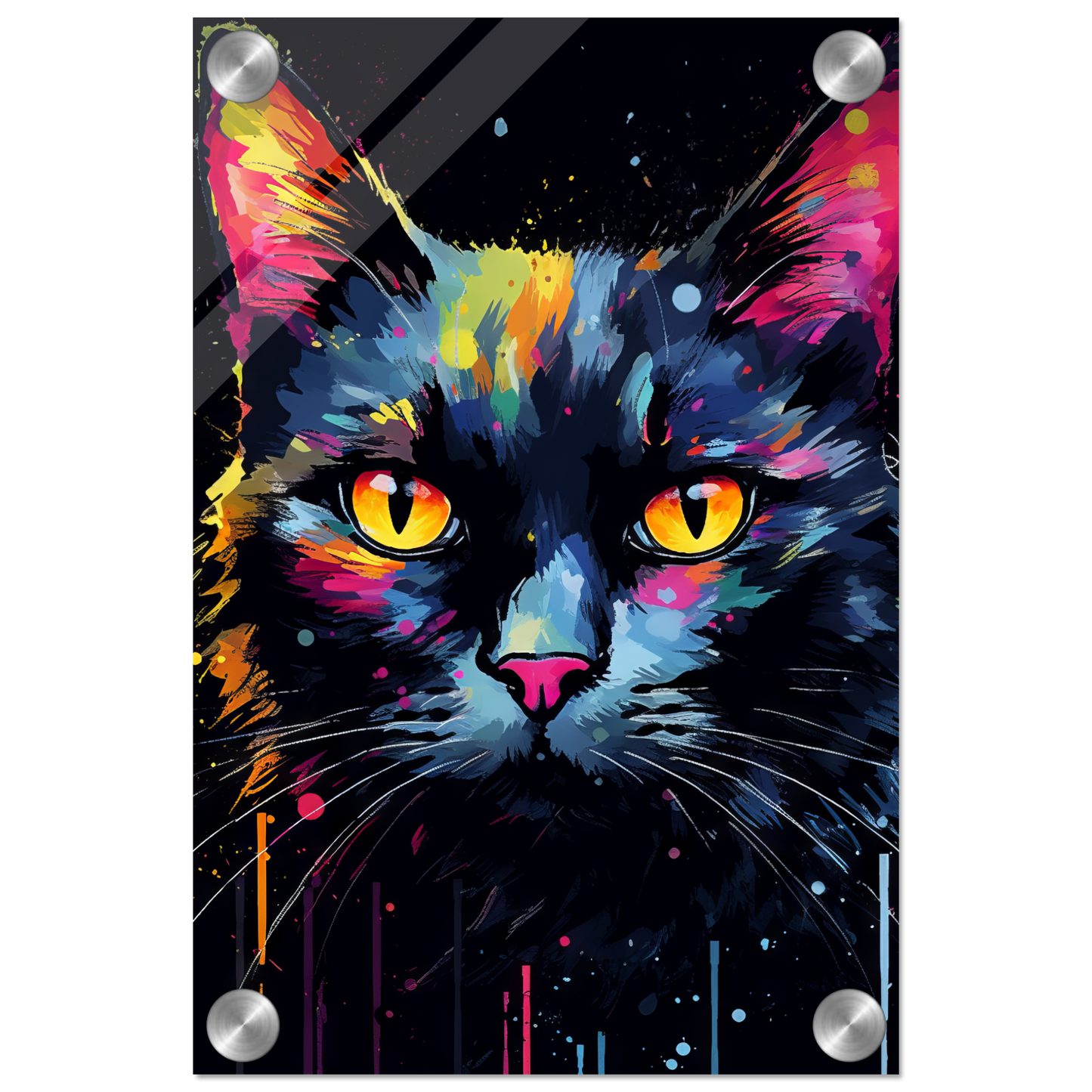 Katze Schwarz Pop-Art (CAT42)