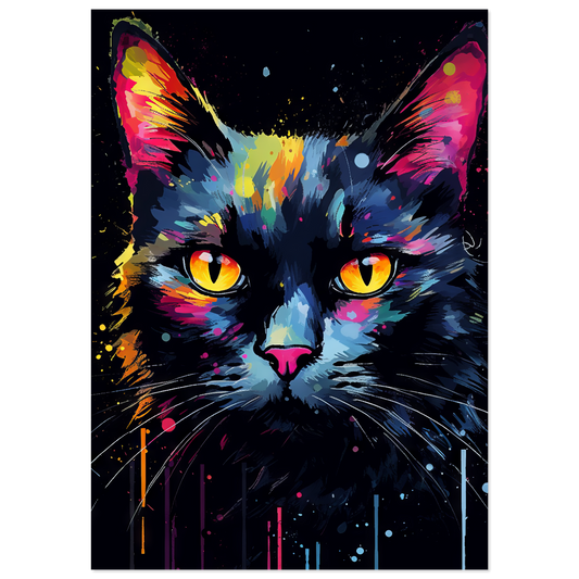 Katze Schwarz Pop-Art (CAT42)