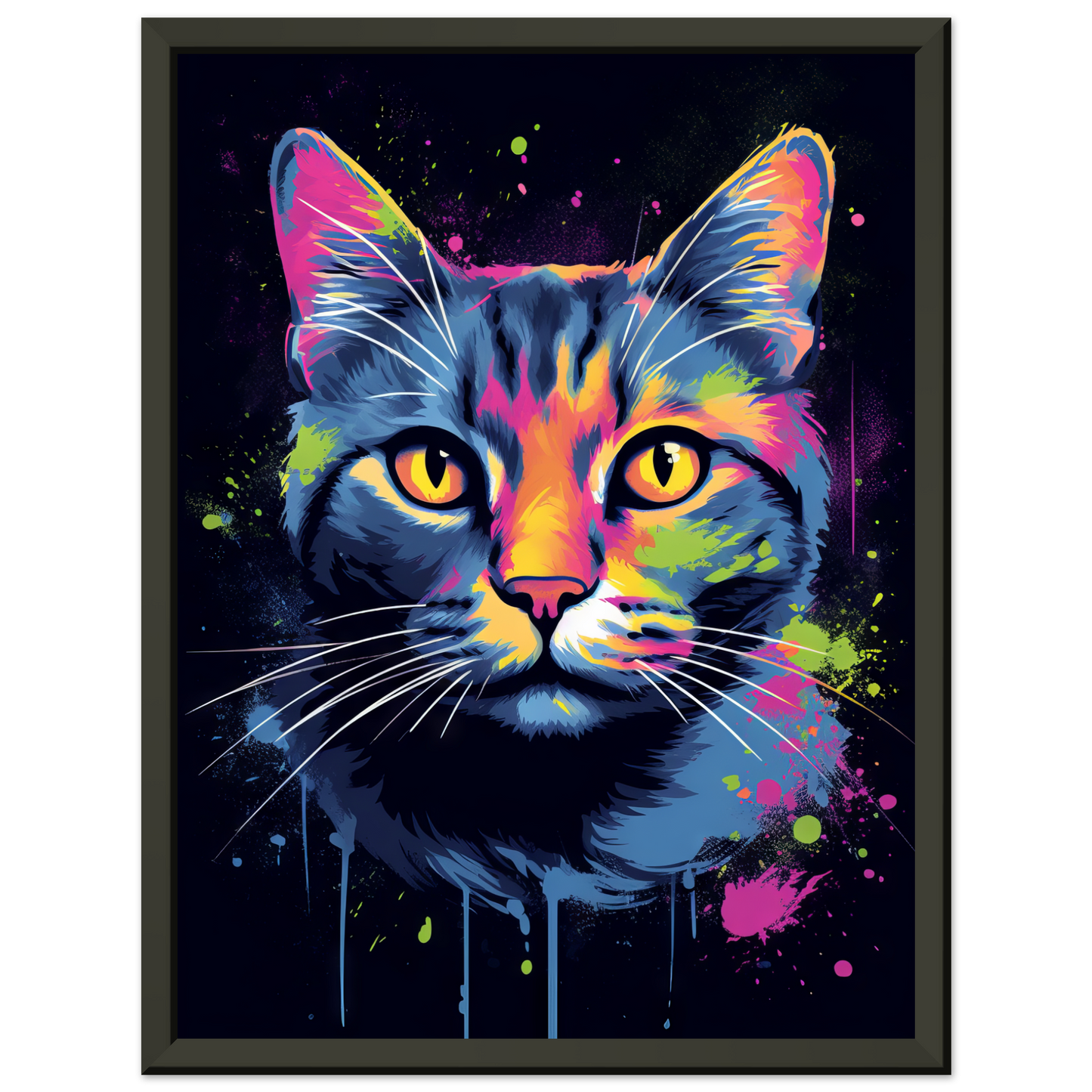 Katze Grau Getigert Pop-Art (CAT45)