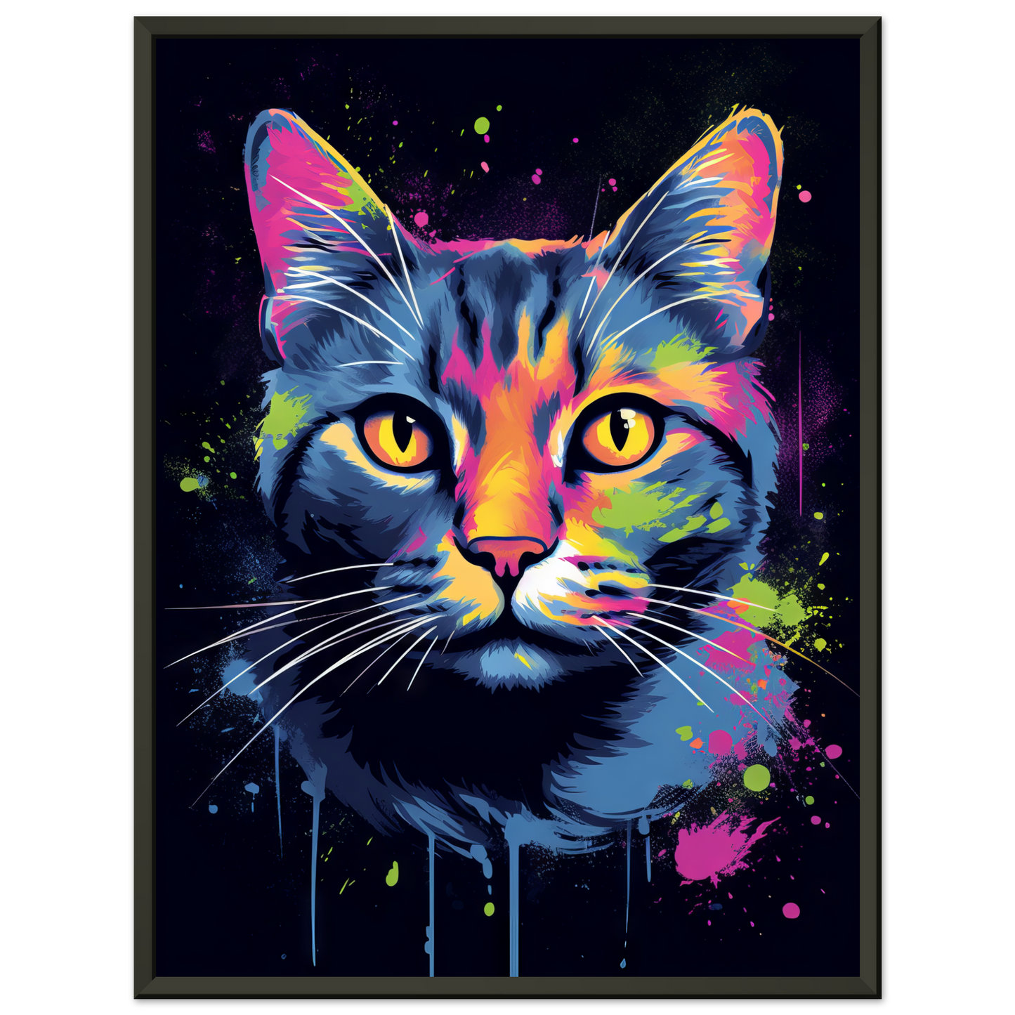 Katze Grau Getigert Pop-Art (CAT45)