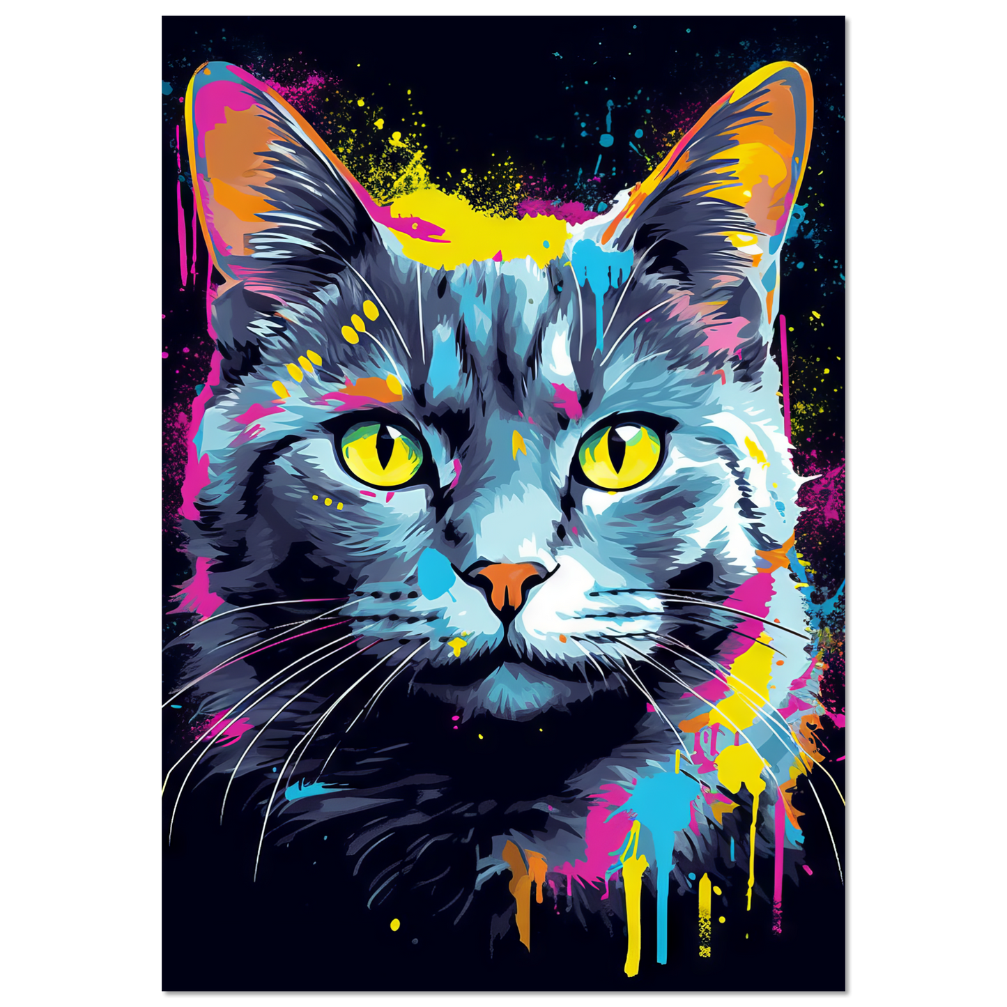 Cat Gray Mackerel Pop Art (CAT46)
