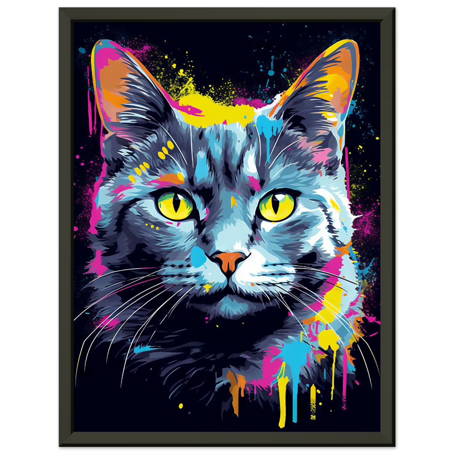 Cat Gray Mackerel Pop Art (CAT46)