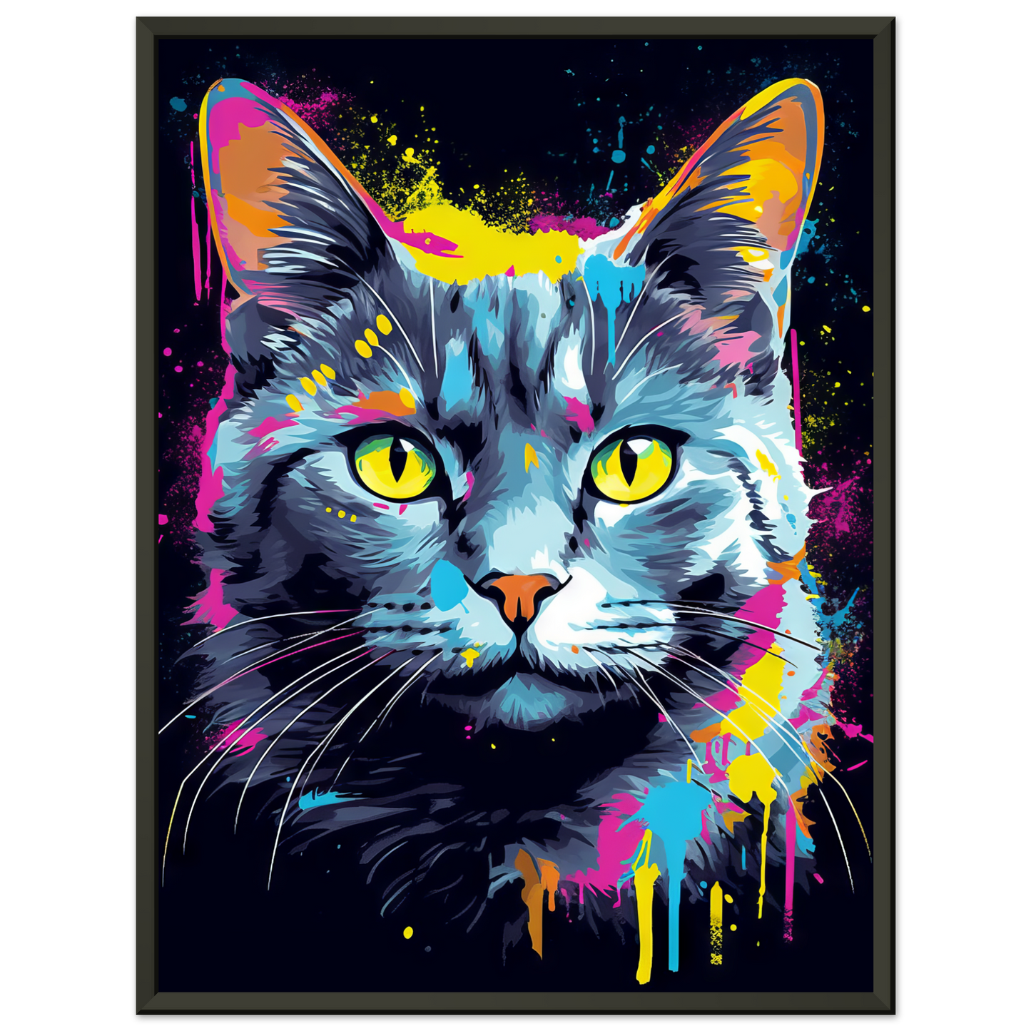 Cat Gray Mackerel Pop Art (CAT46)